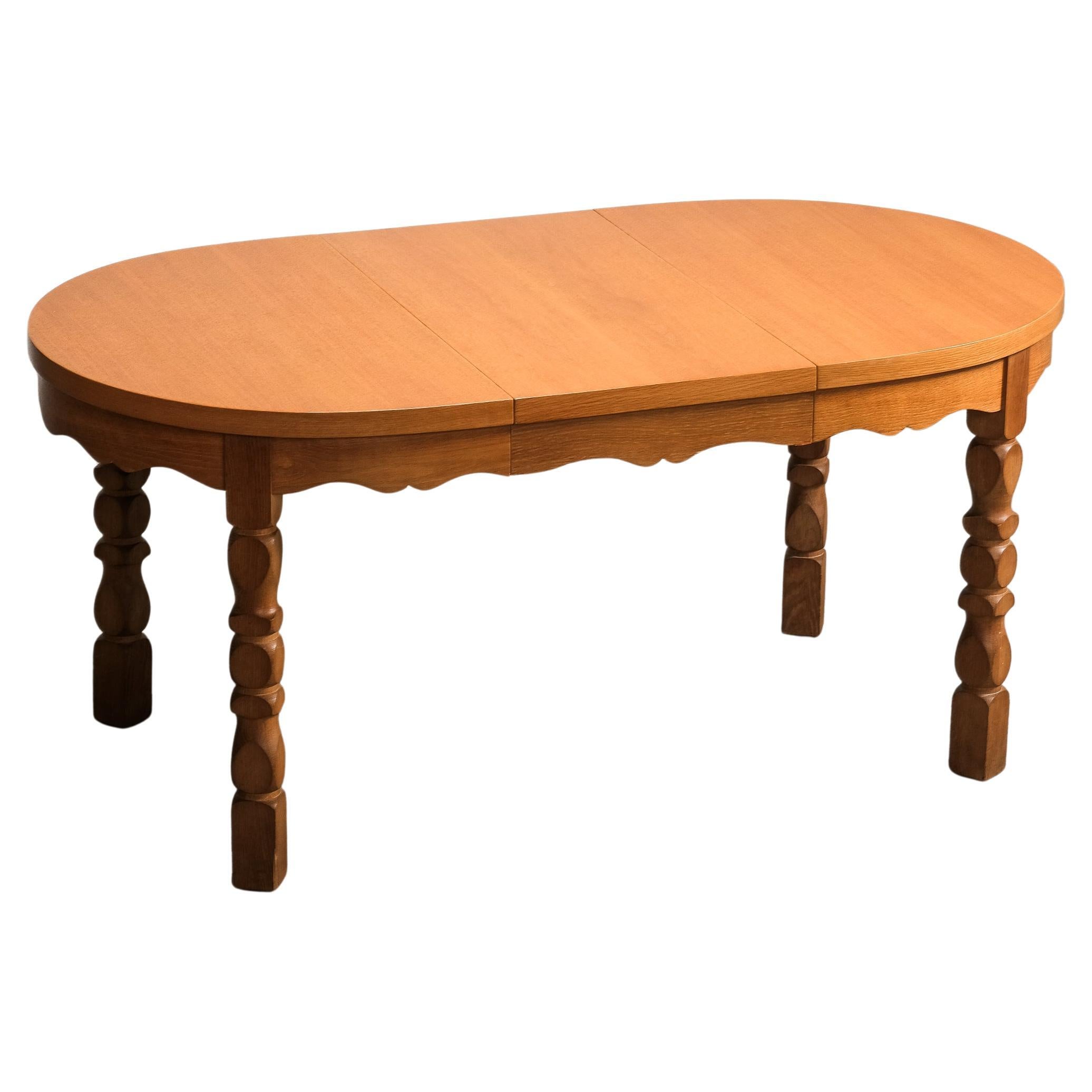 Danish Extendable Oak Dining Table by CJ Rosengaarden, 1960s