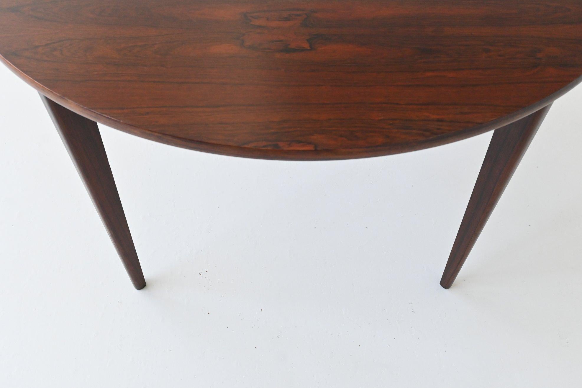 Danish extendable oval shaped dining table in rosewood Denmark 1960 9