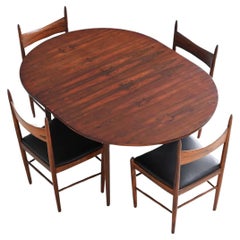 Danish extendable oval shaped dining table in rosewood Denmark 1960