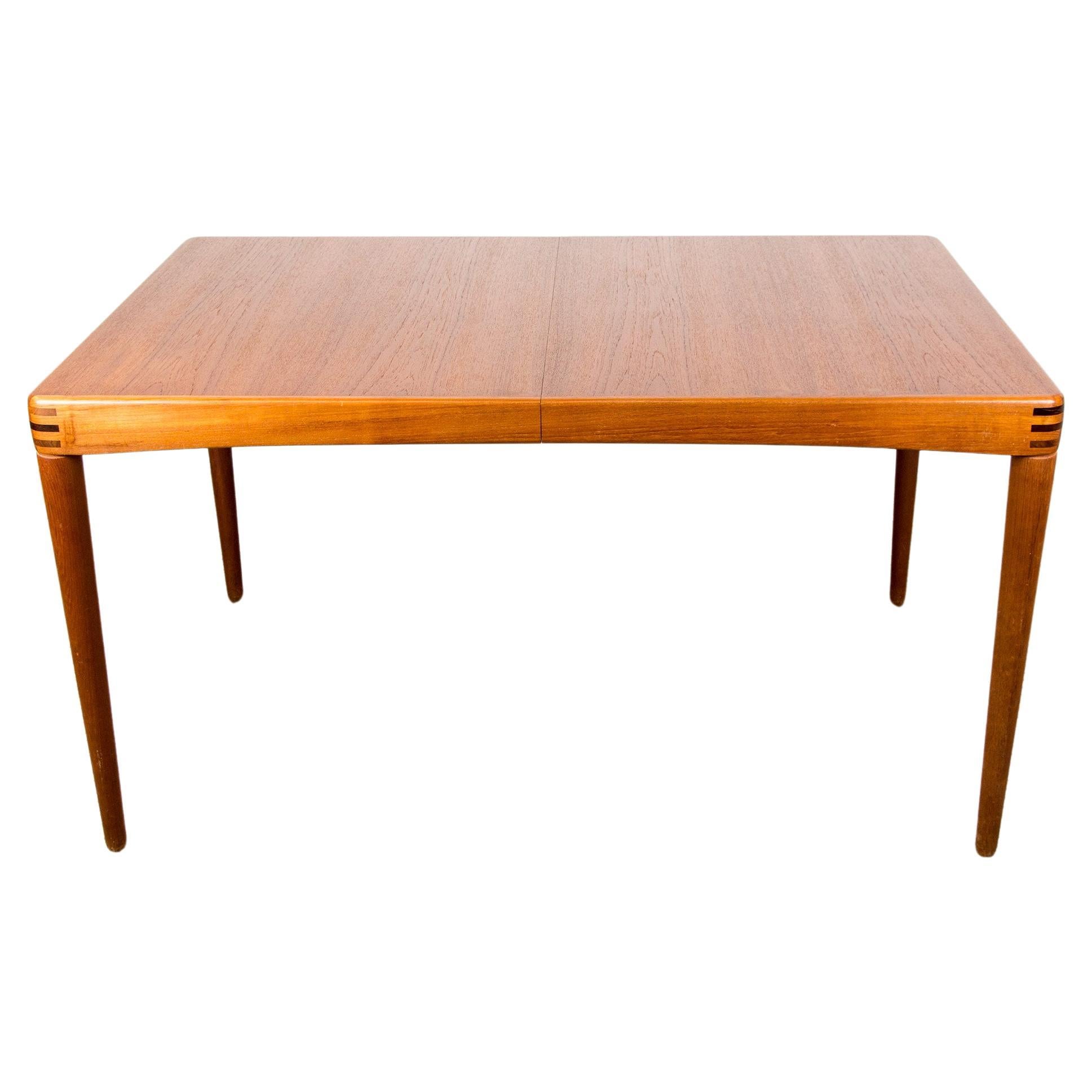 Danish Extendable Teak Dining Table by Henry Walter Klein for Bramin. For Sale