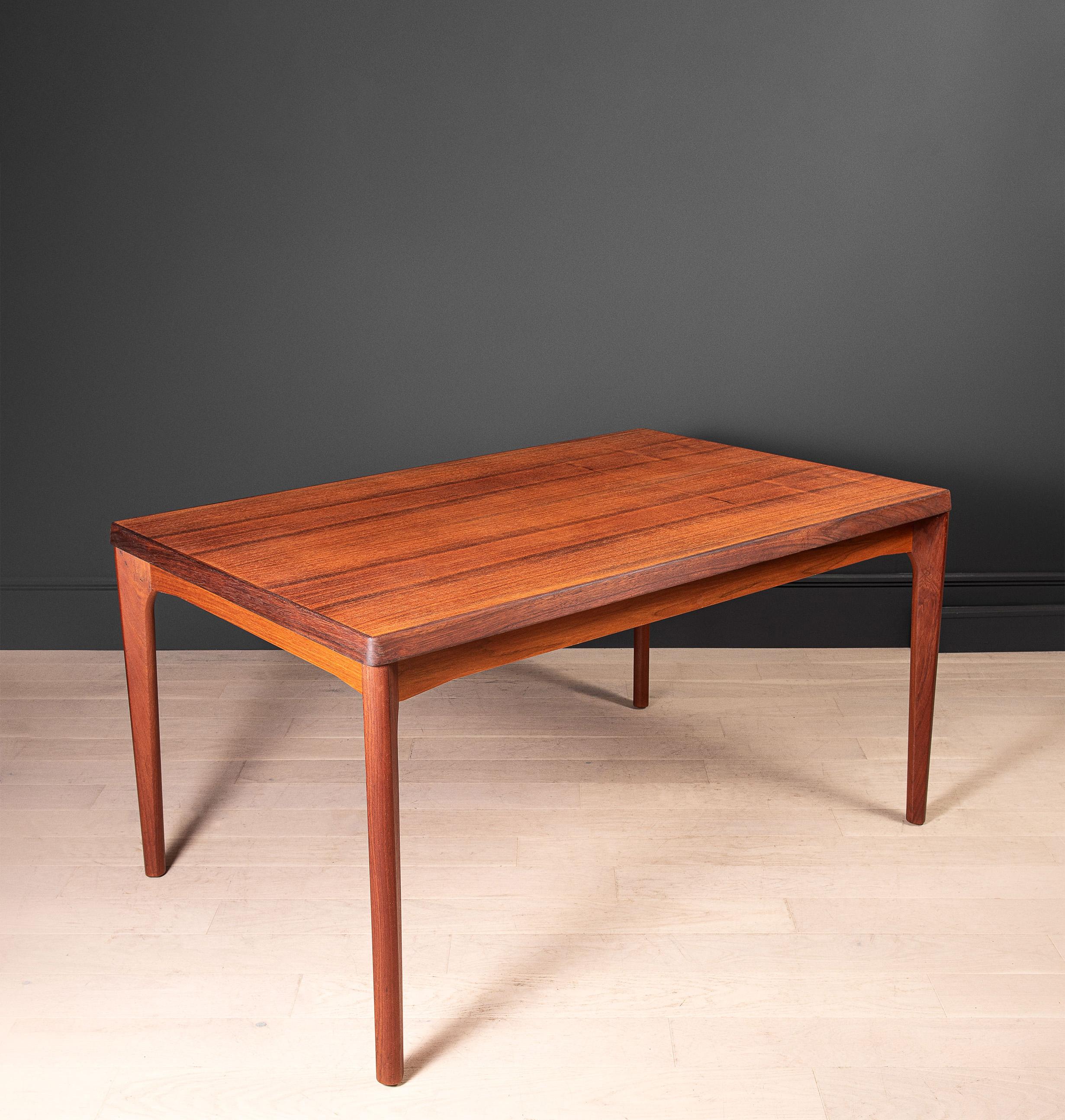 Danish Extendable Teak Henning Kjaernulf Table For Sale 1