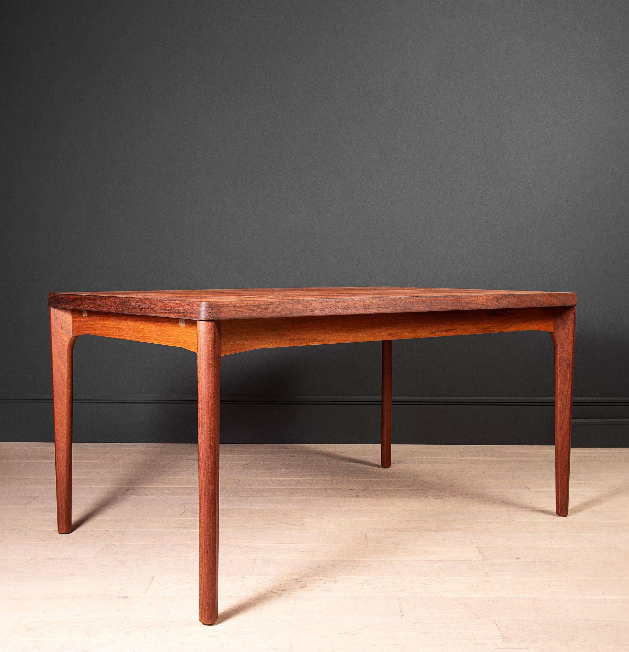 Danish Extendable Teak Henning Kjaernulf Table For Sale 2