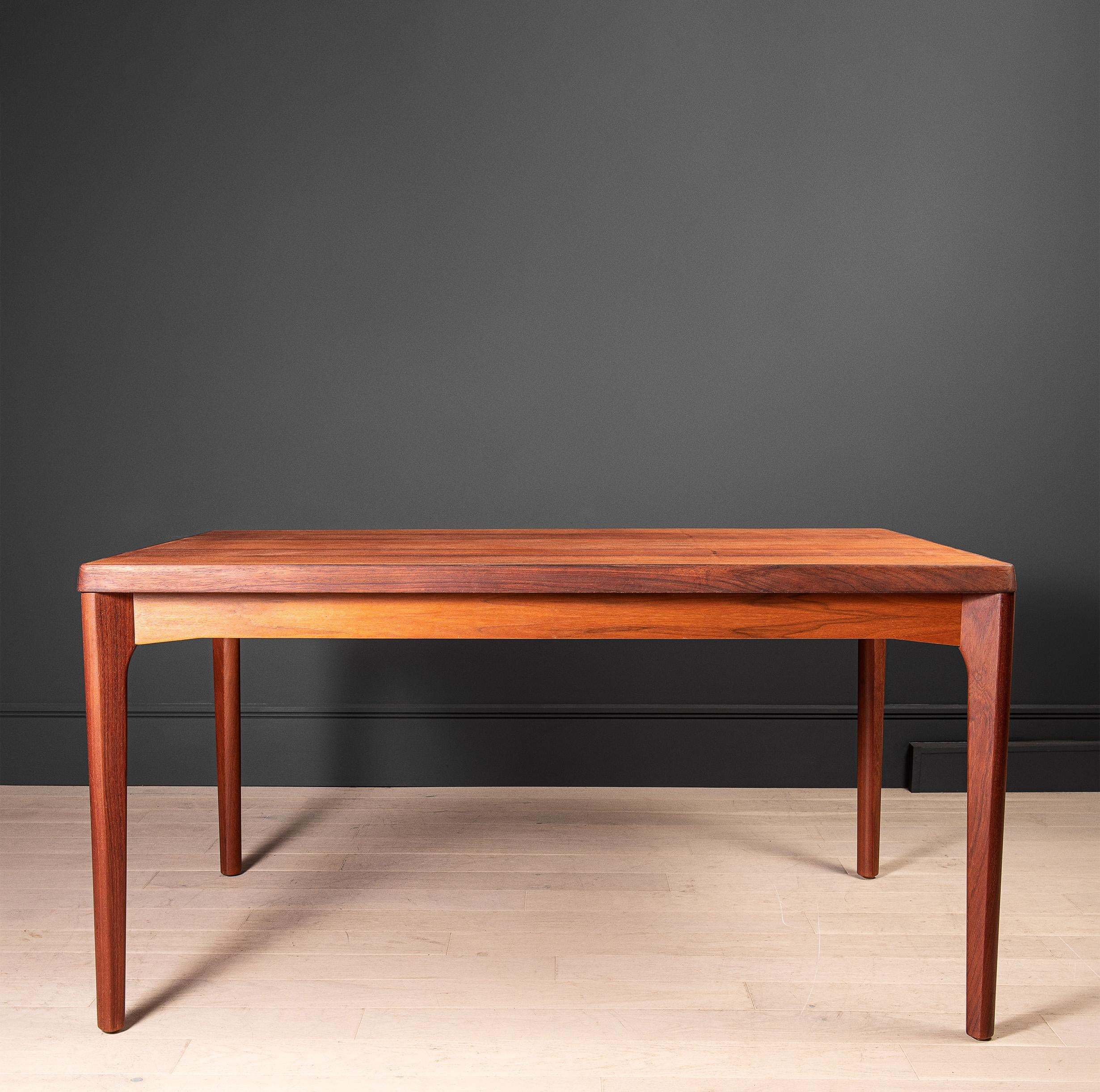 Danish Extendable Teak Henning Kjaernulf Table For Sale 3