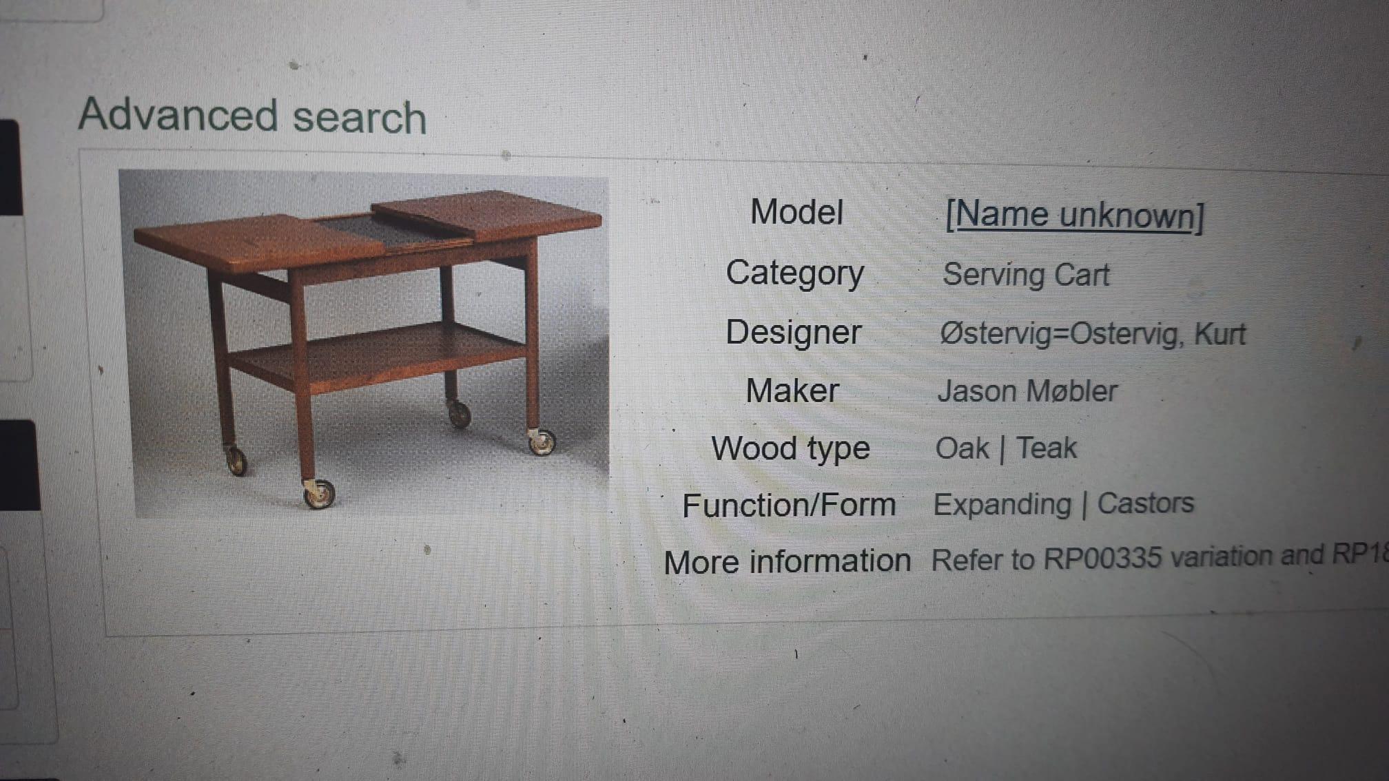 Danish extendable two-tier teak serving table 1960 by Kurt Ostervig 1960. For Sale 12