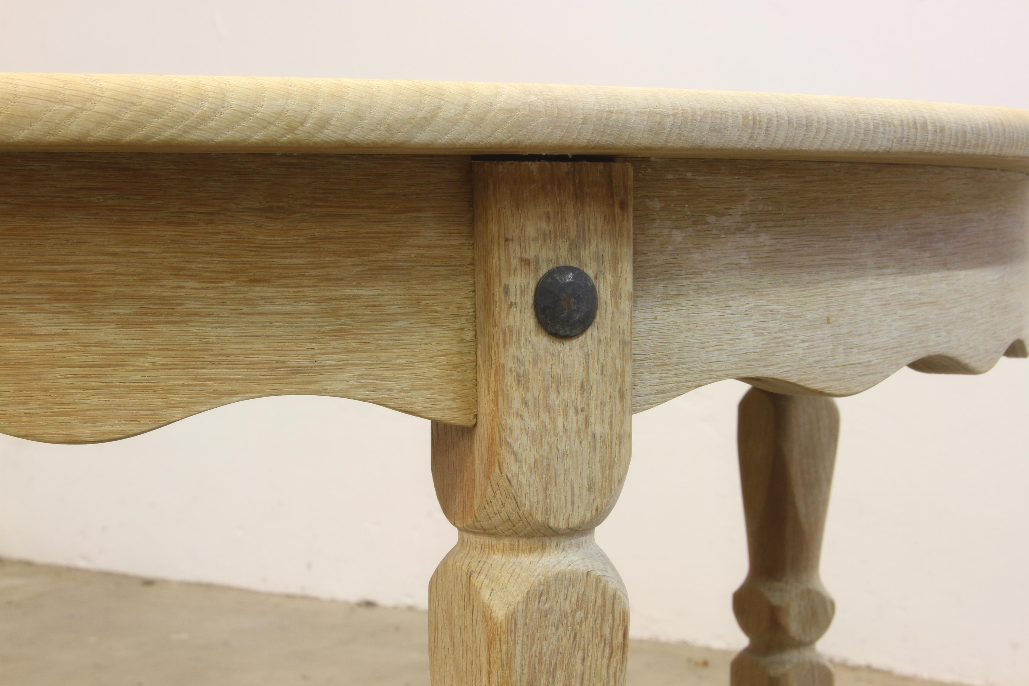 Mid-20th Century Danish Extending Dining Table in Light Raw Oak by Henning Kjærnulf