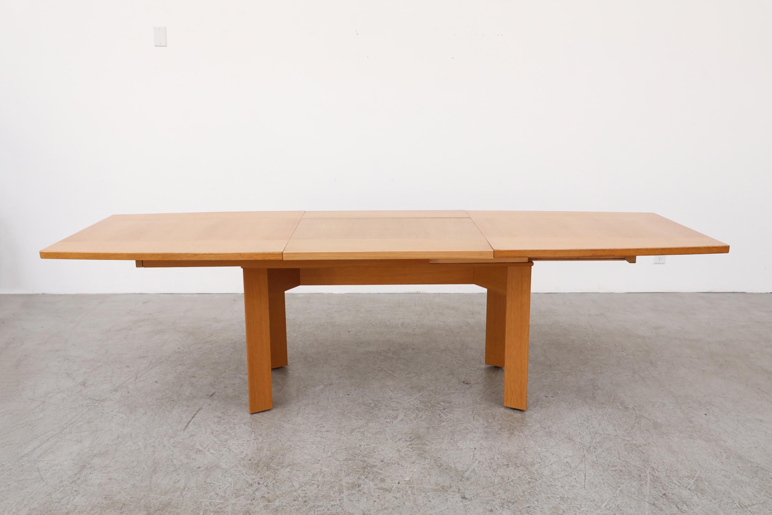 Mid-Century Danish Oak Extension Desk or Dining Table by Skovby Møbelfabrik In Good Condition For Sale In Los Angeles, CA