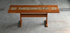 Danish Extension Dining Table in Teak with Ceramic Tiles, circa 1970