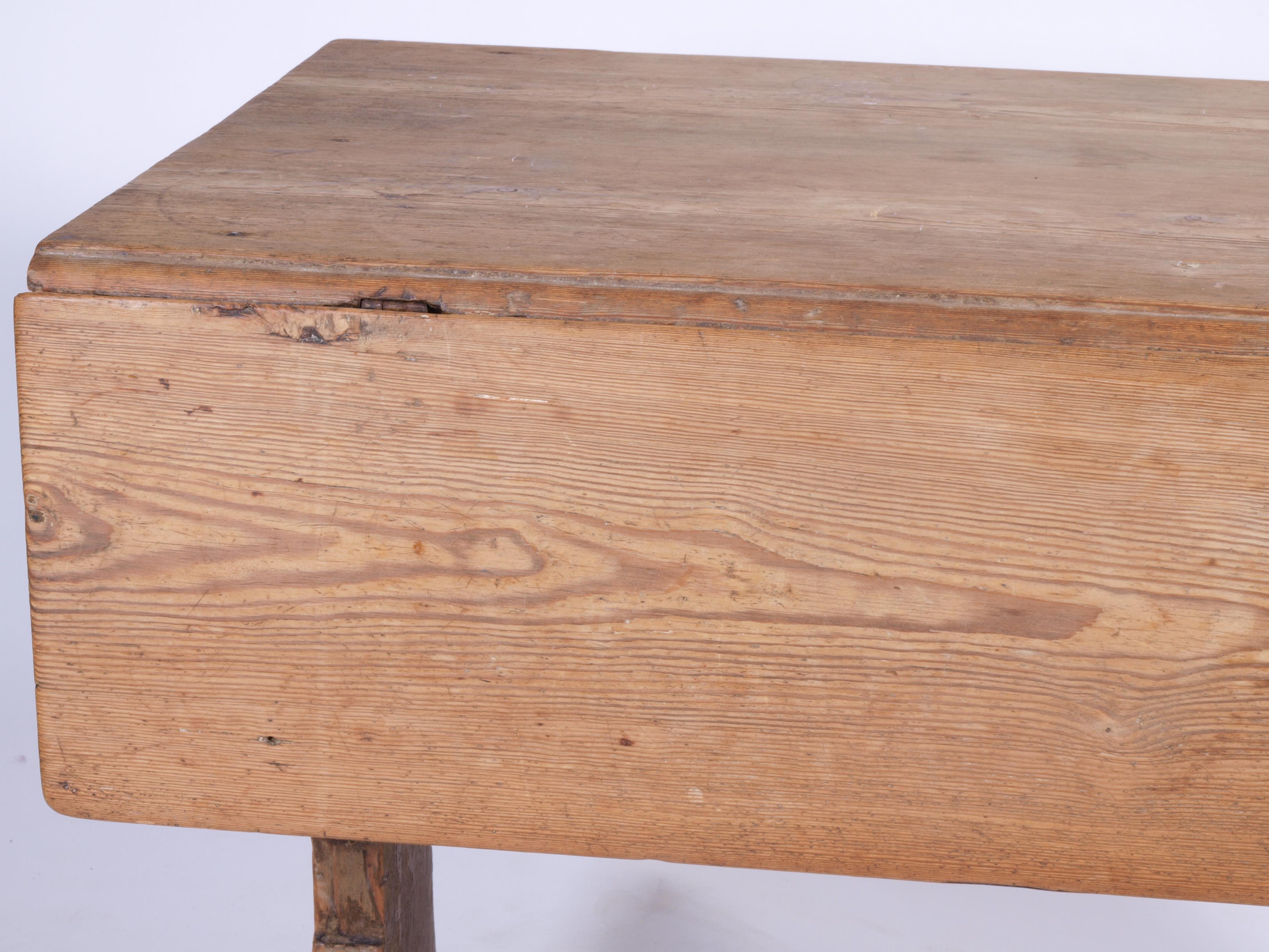 Wood Danish Farmhouse Table, 1800s For Sale