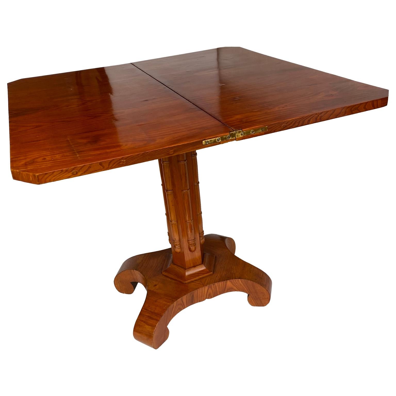 Birch Danish Faux Bamboo Biedermeier Game Table