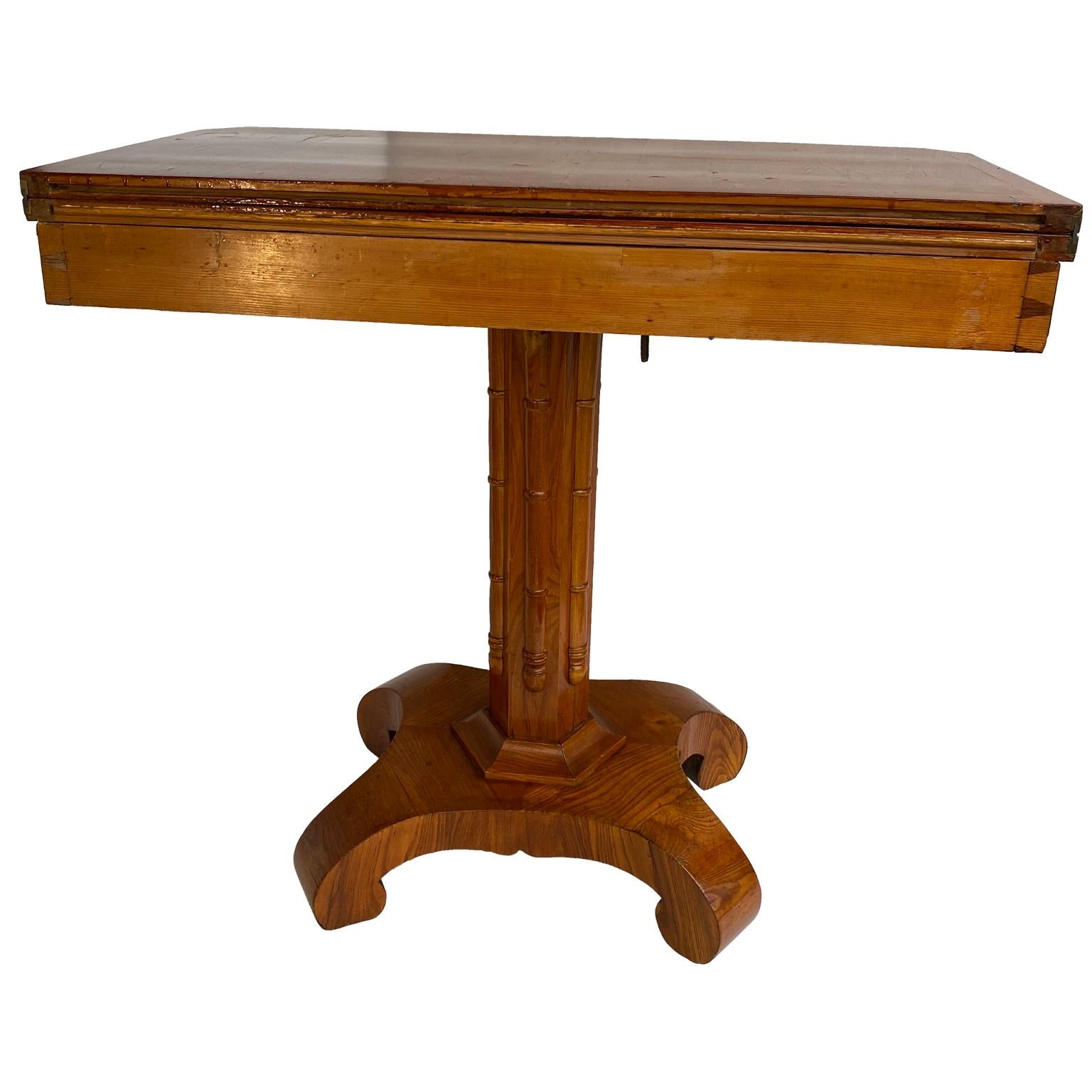 Danish Faux Bamboo Biedermeier Game Table 1