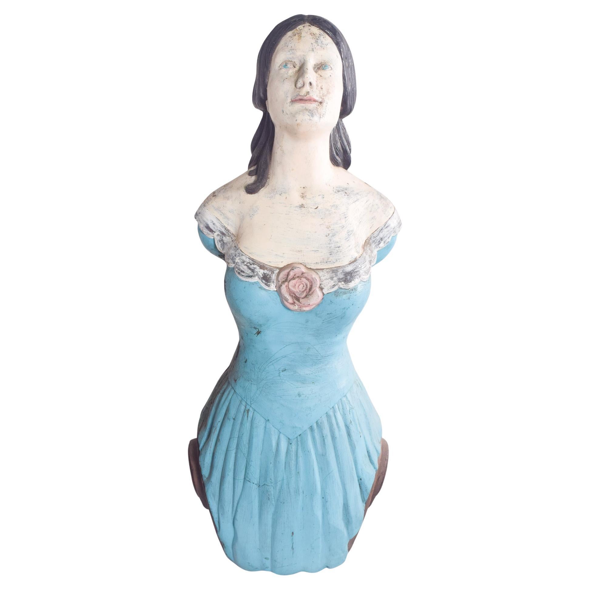 Figura femenina danesa, escultura de fibra de vidrio procedente de un barco