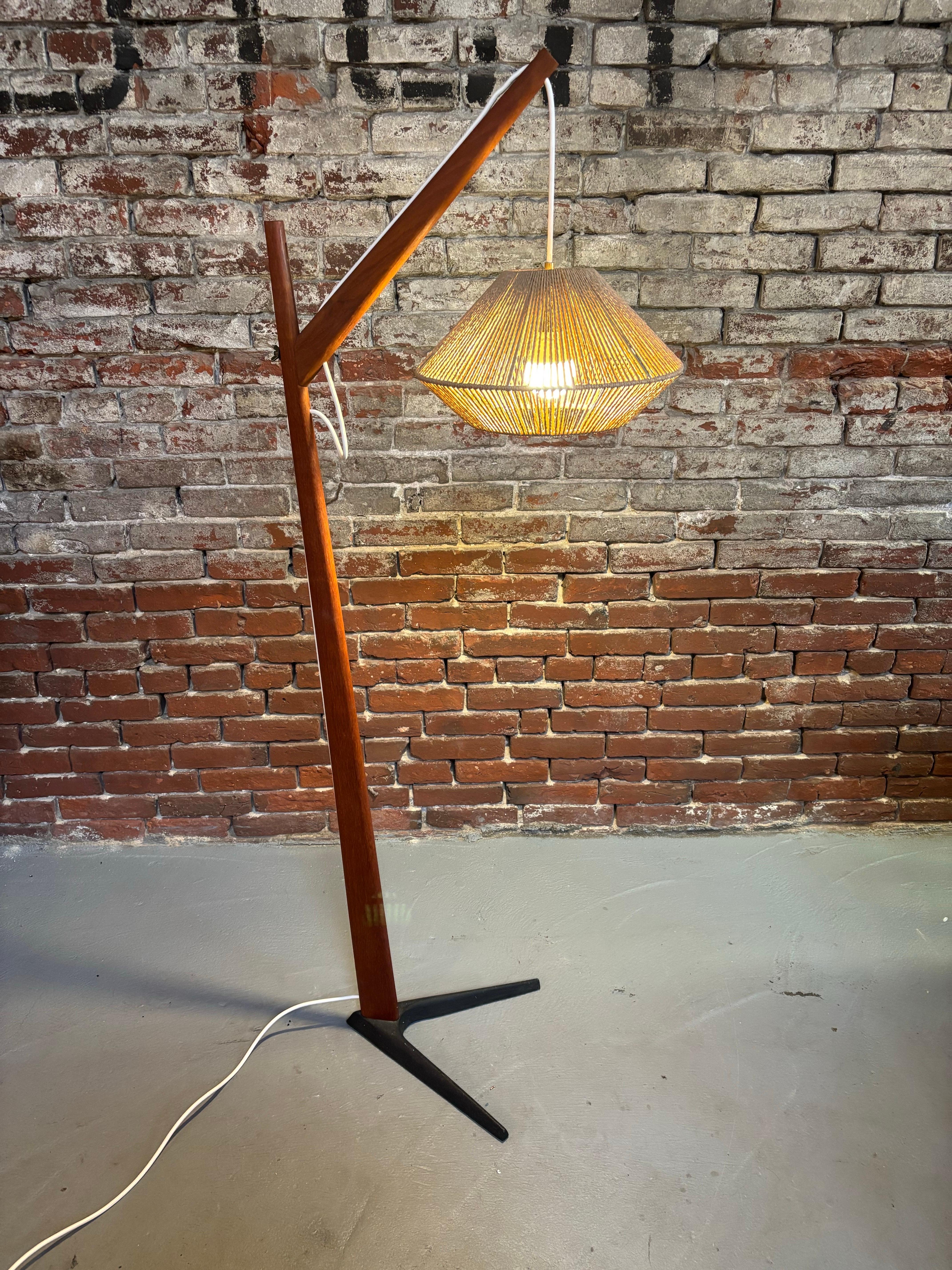 Mid-20th Century Danish Fishing Pole Lamp in the Style of Aage Holm Sorensen