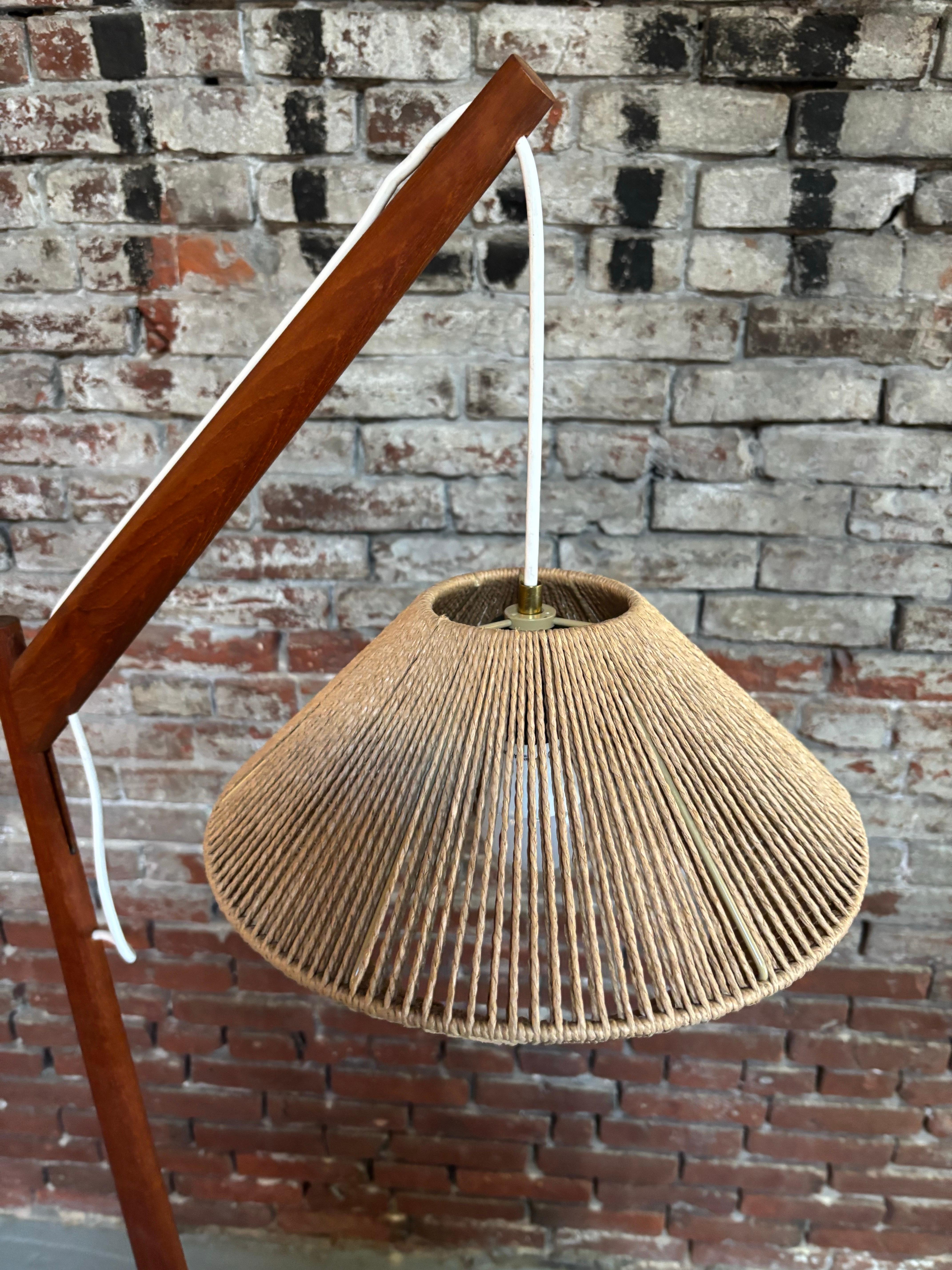 Metal Danish Fishing Pole Lamp in the Style of Aage Holm Sorensen