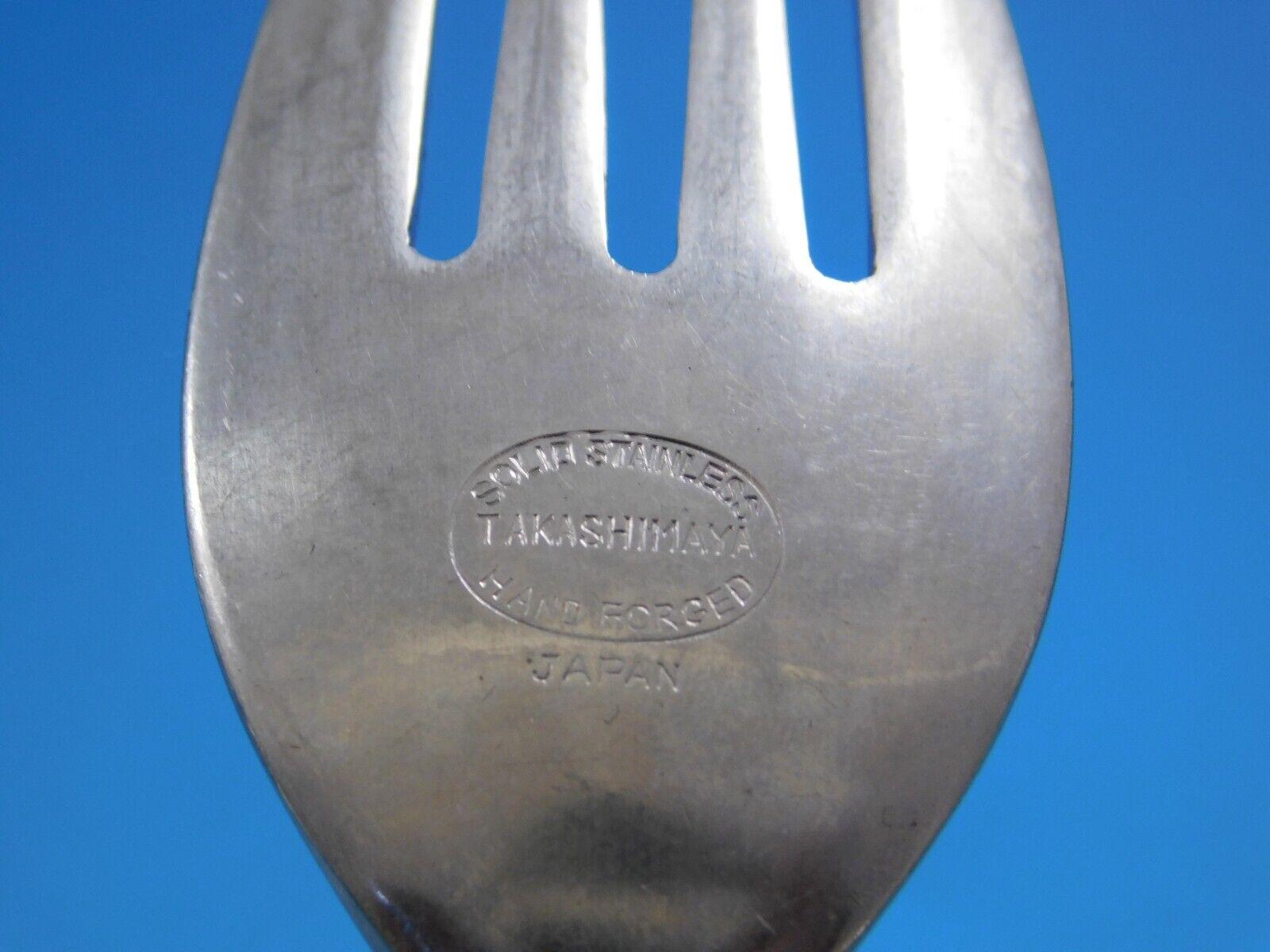 20th Century Danish Fjord by Takashimaya Stainless Steel Flatware Set Service 52 pcs Estate