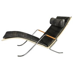 Danish FK 87 Grasshopper Chaise Lounge Fabricius & Kastholm, Lange Production