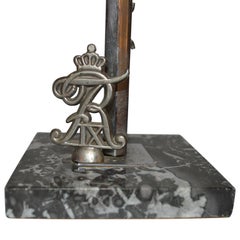 Danish Flag Post on Marble Stand with Royal Monogram of King Frederik IX, 1947