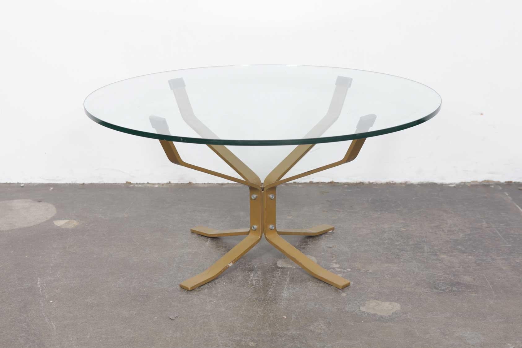 Mid-Century Modern Danish Flat Bar Metal and Glass Coffee Table in the Manner of Sigurd Ressel