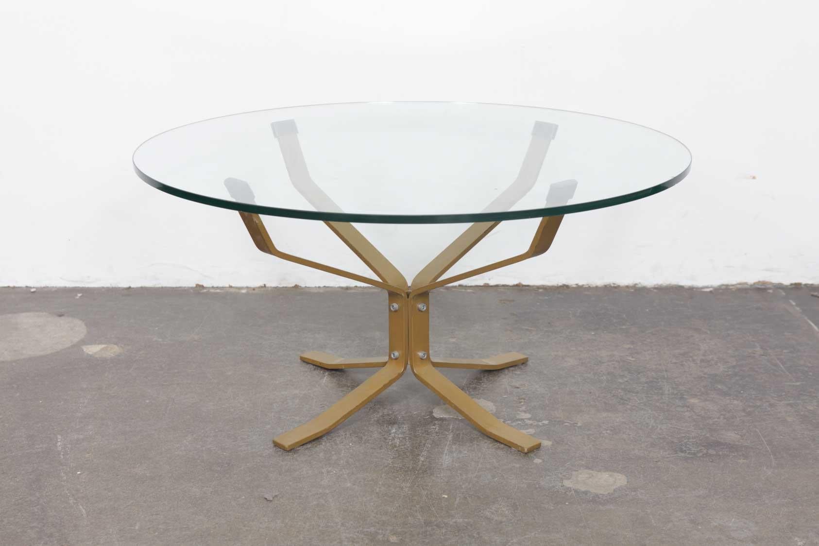 Danish Flat Bar Metal and Glass Coffee Table in the Manner of Sigurd Ressel In Good Condition In North Hollywood, CA