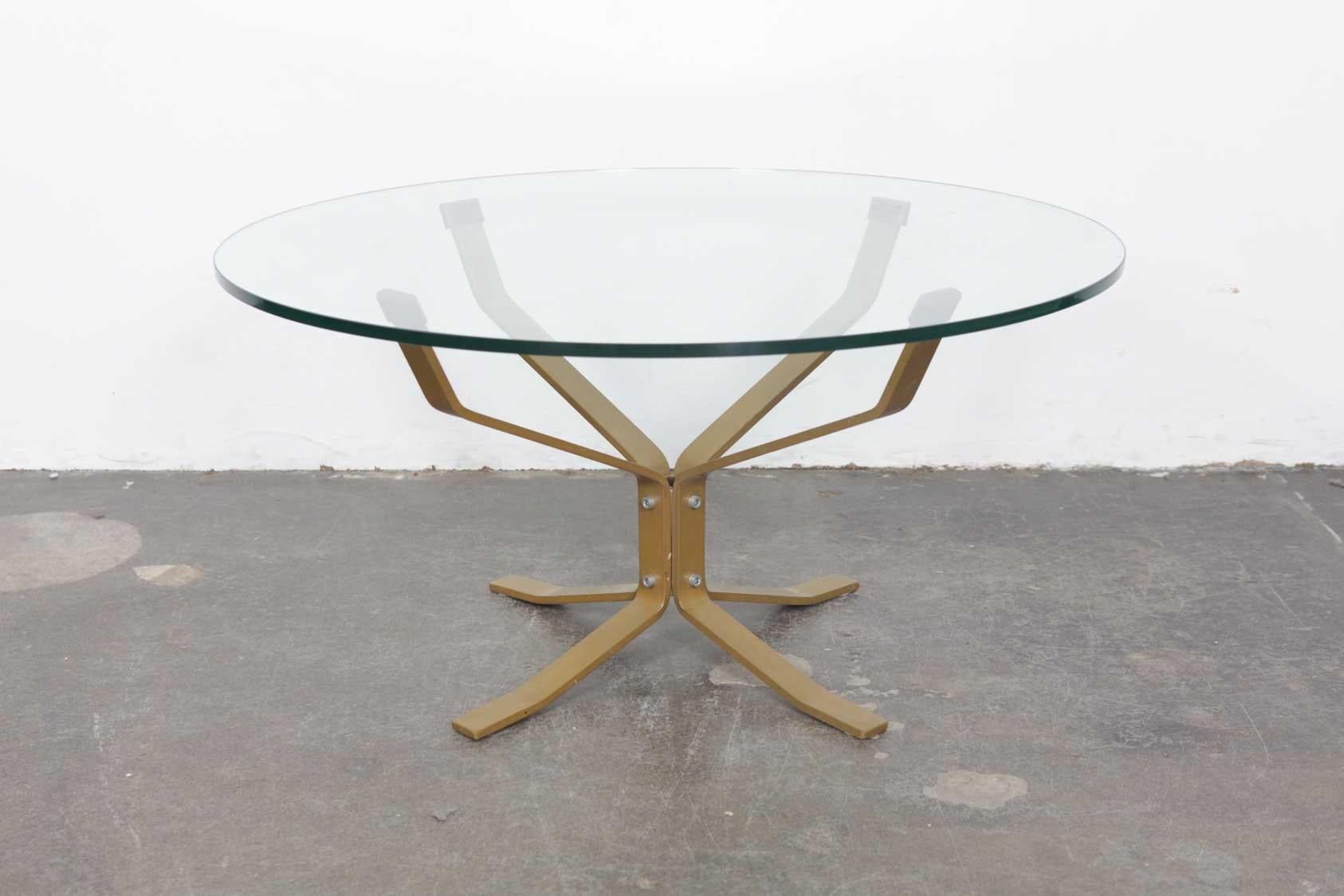 20th Century Danish Flat Bar Metal and Glass Coffee Table in the Manner of Sigurd Ressel