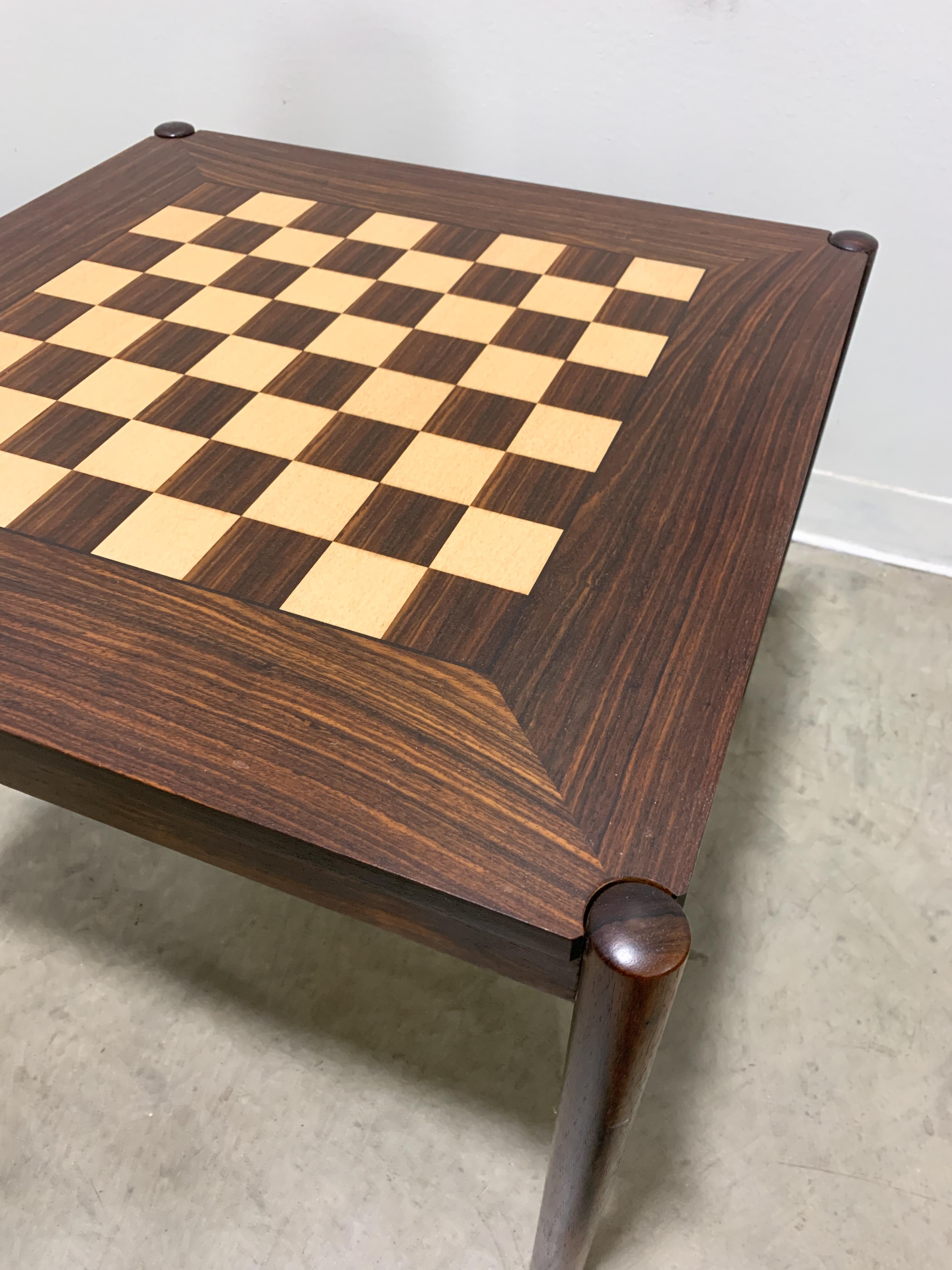 Mid-Century Modern Danish Flip Top Chess Table in Rosewood
