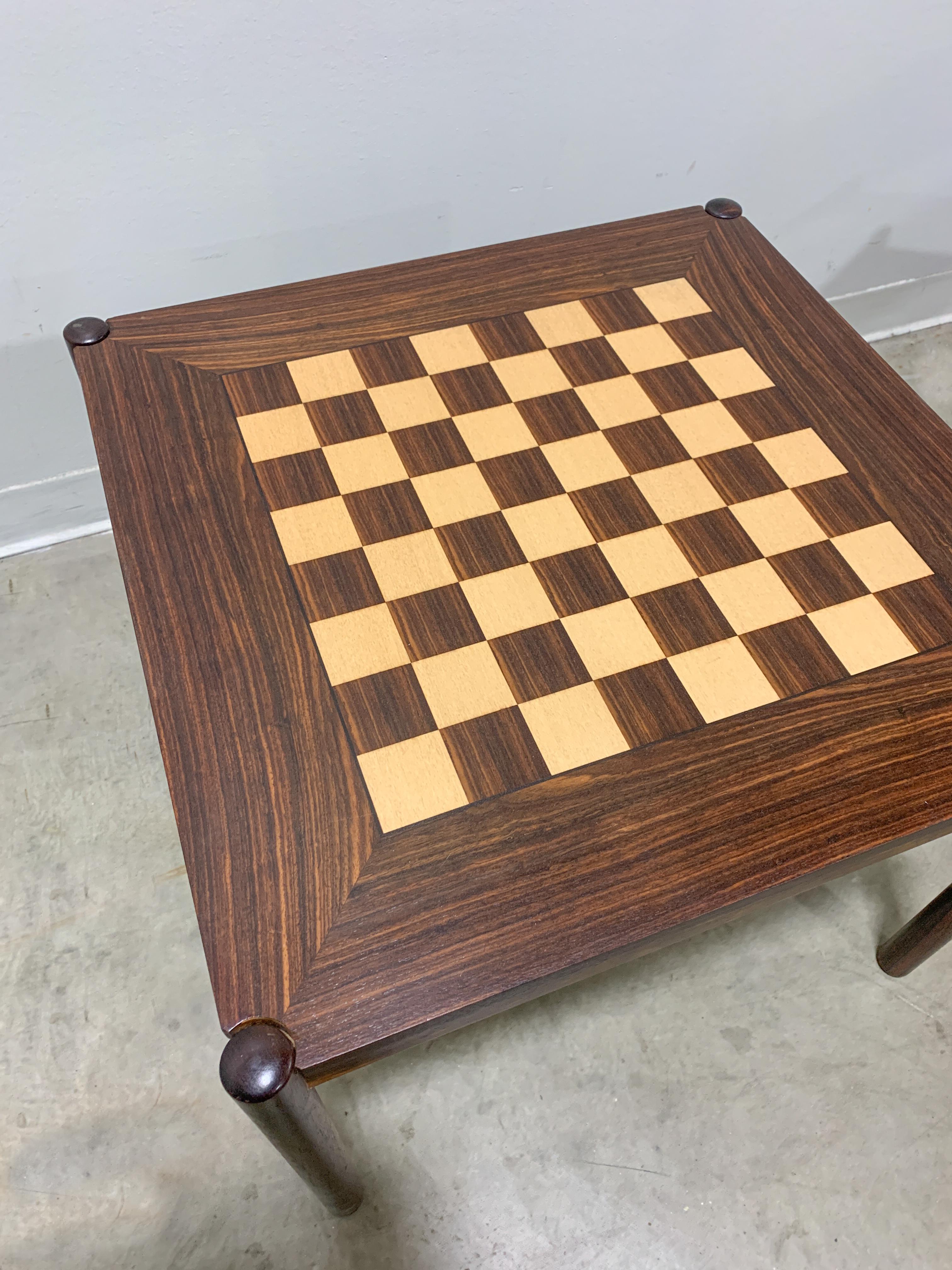 20th Century Danish Flip Top Chess Table in Rosewood