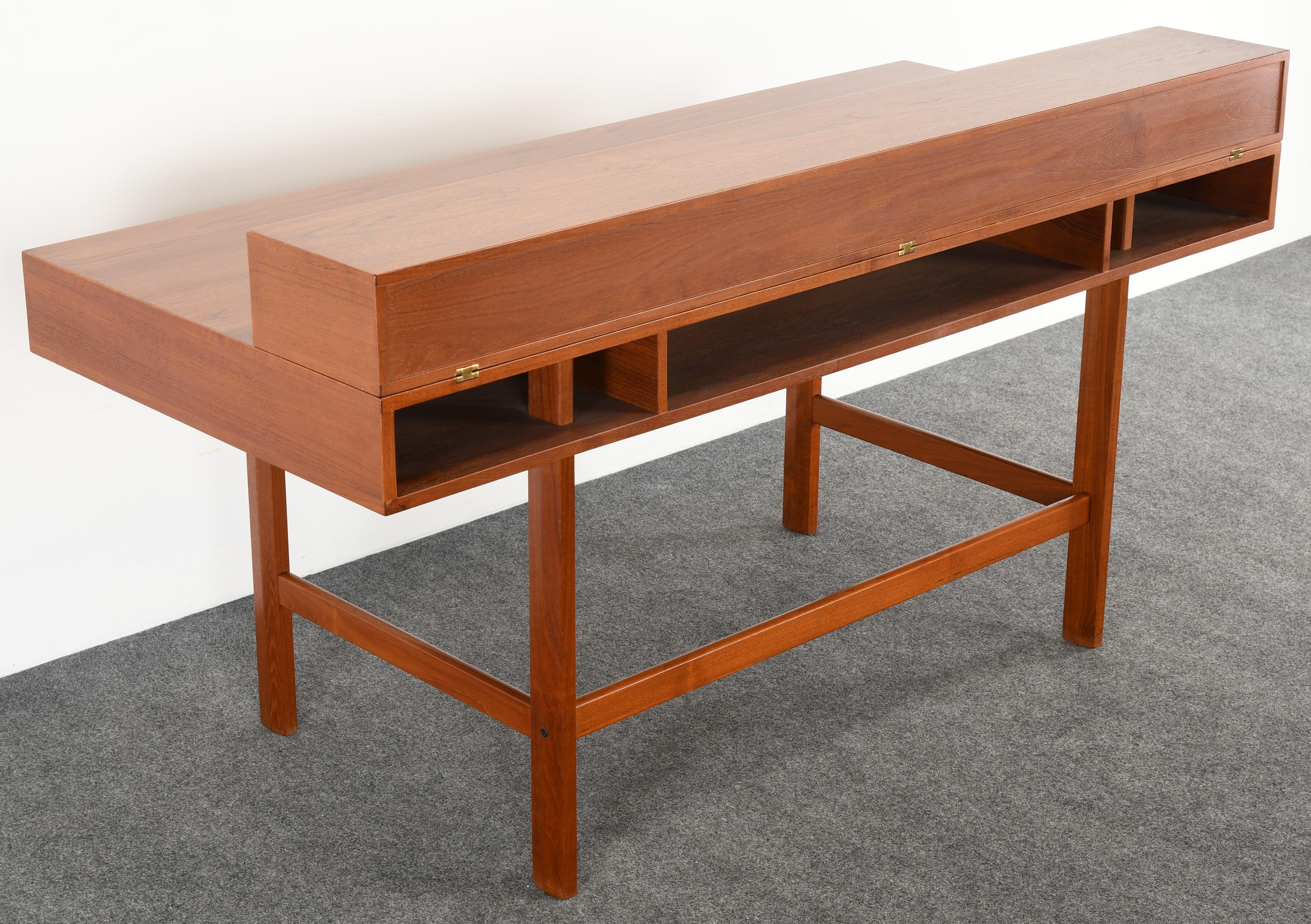 Danish Flip-Top Desk by Jens Quistgaard for Peter Lovig Nielsen in Teak, 1969 12