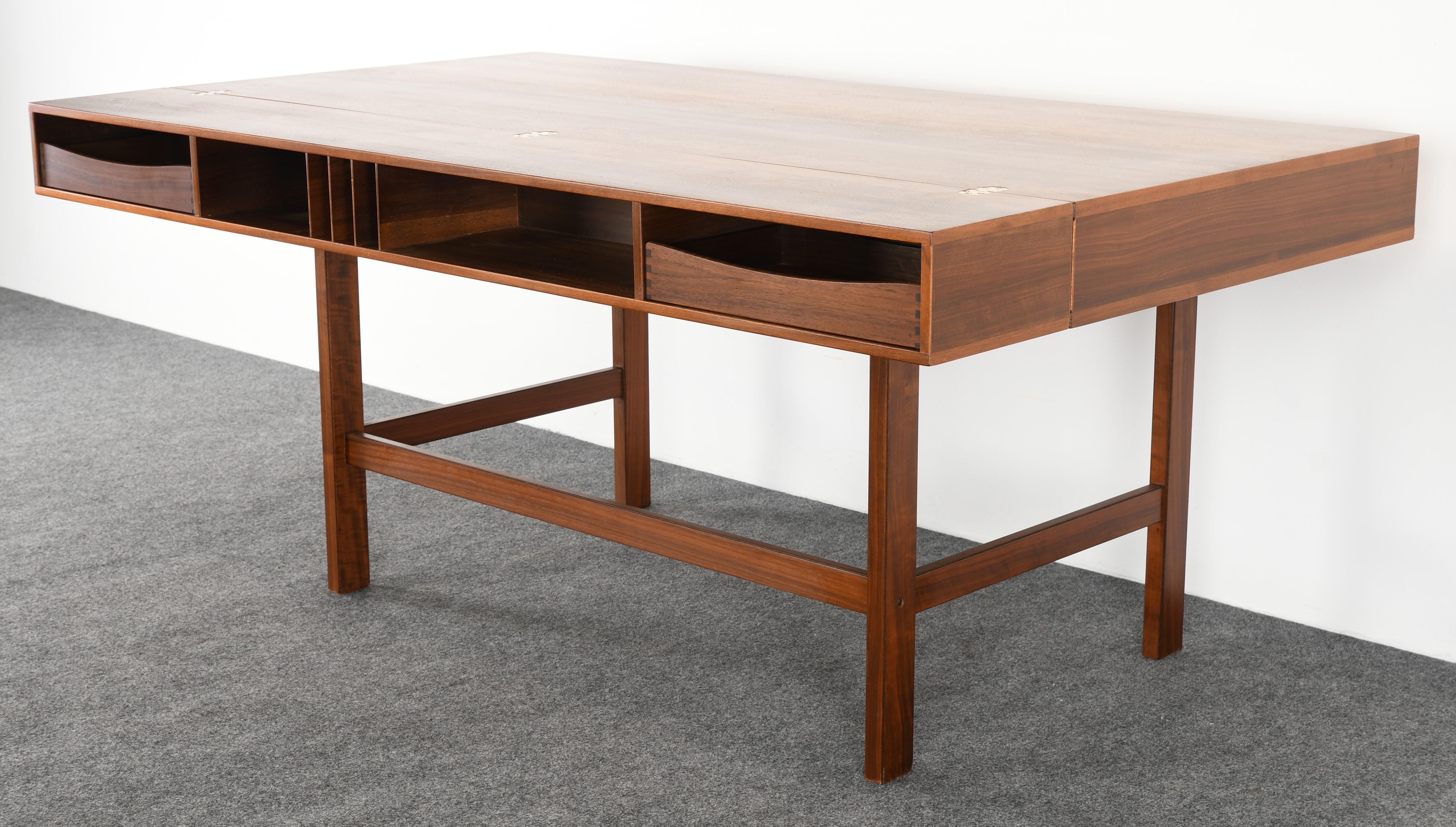 Danish Flip-Top Desk by Jens Quistgaard for Peter Lovig Nielsen in Walnut, 1969 6