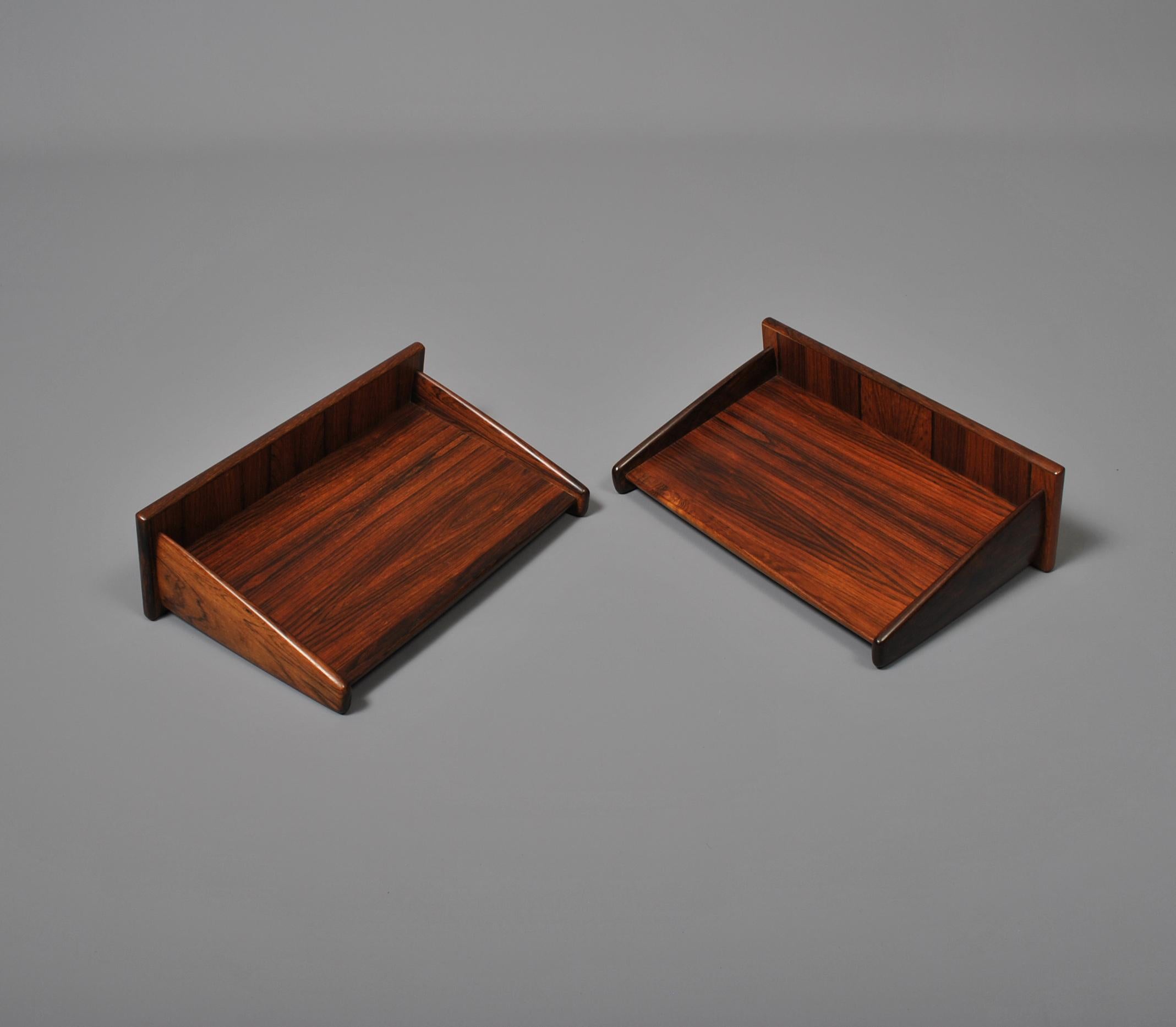 Hardwood Danish Floating Shelves or nightstands, Melvin Mikkelsen