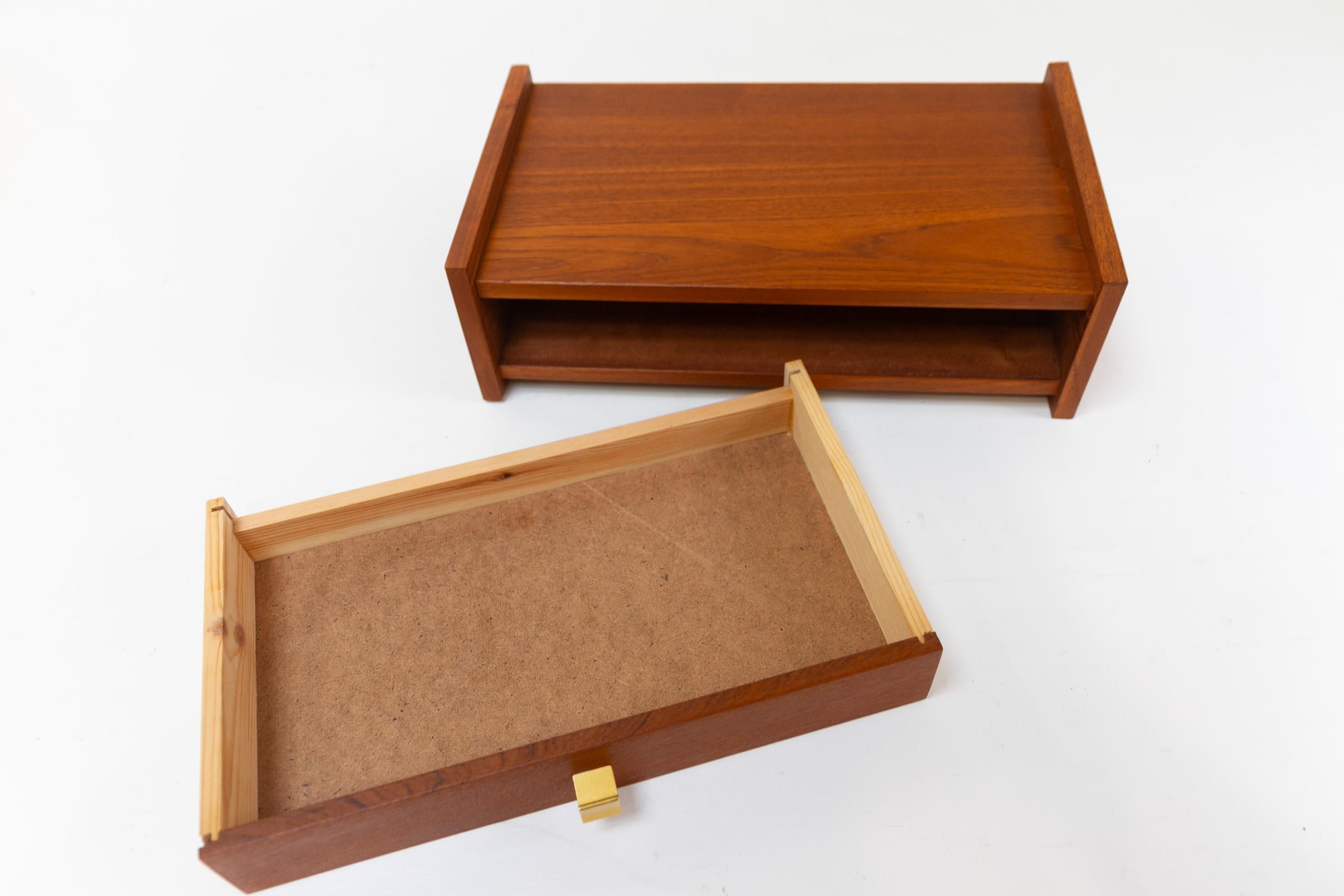 Mid-Century Modern Danish Floating Teak Shelf with Drawer, 1960s. For Sale