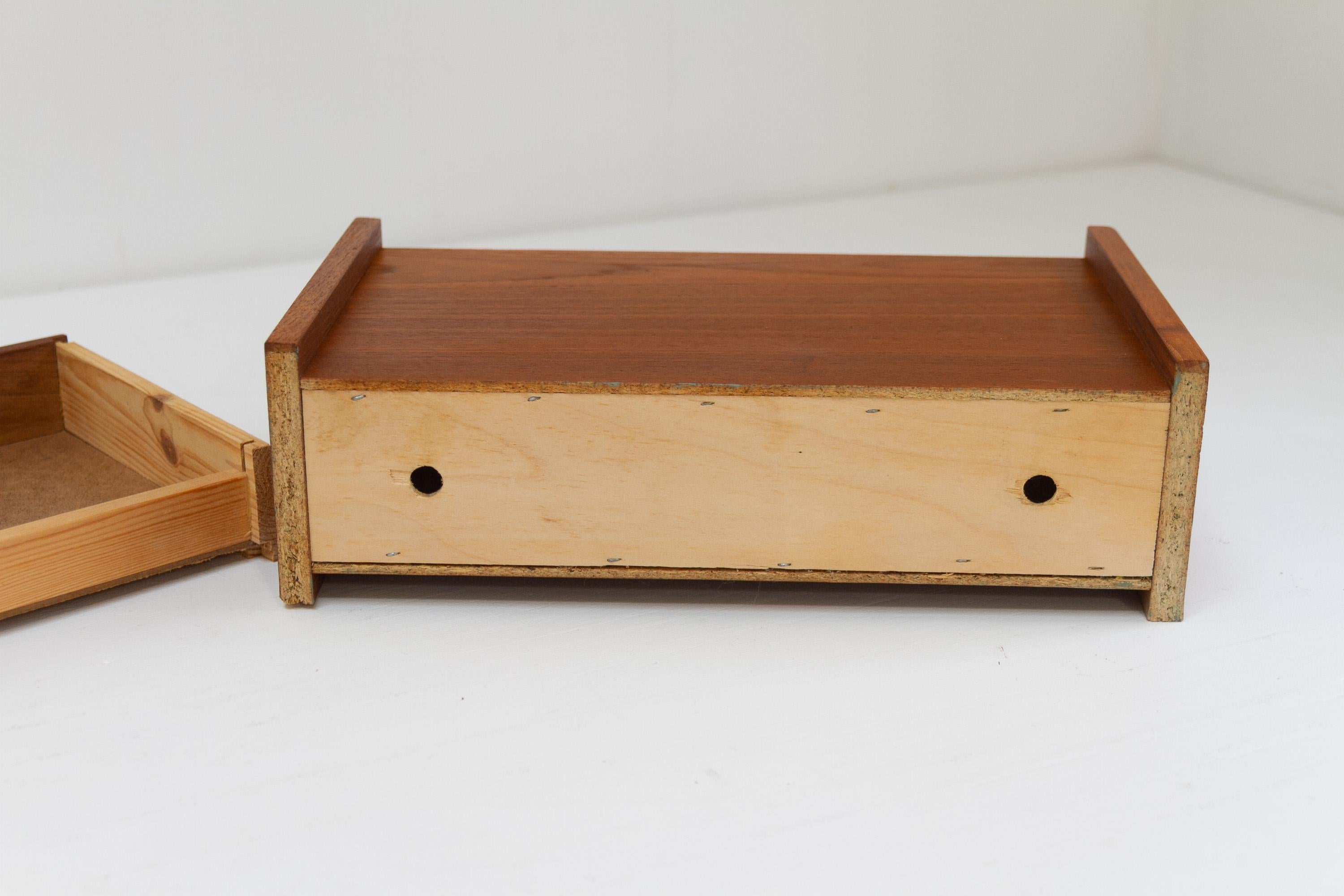 Mid-20th Century Danish Floating Teak Shelf with Drawer, 1960s. For Sale