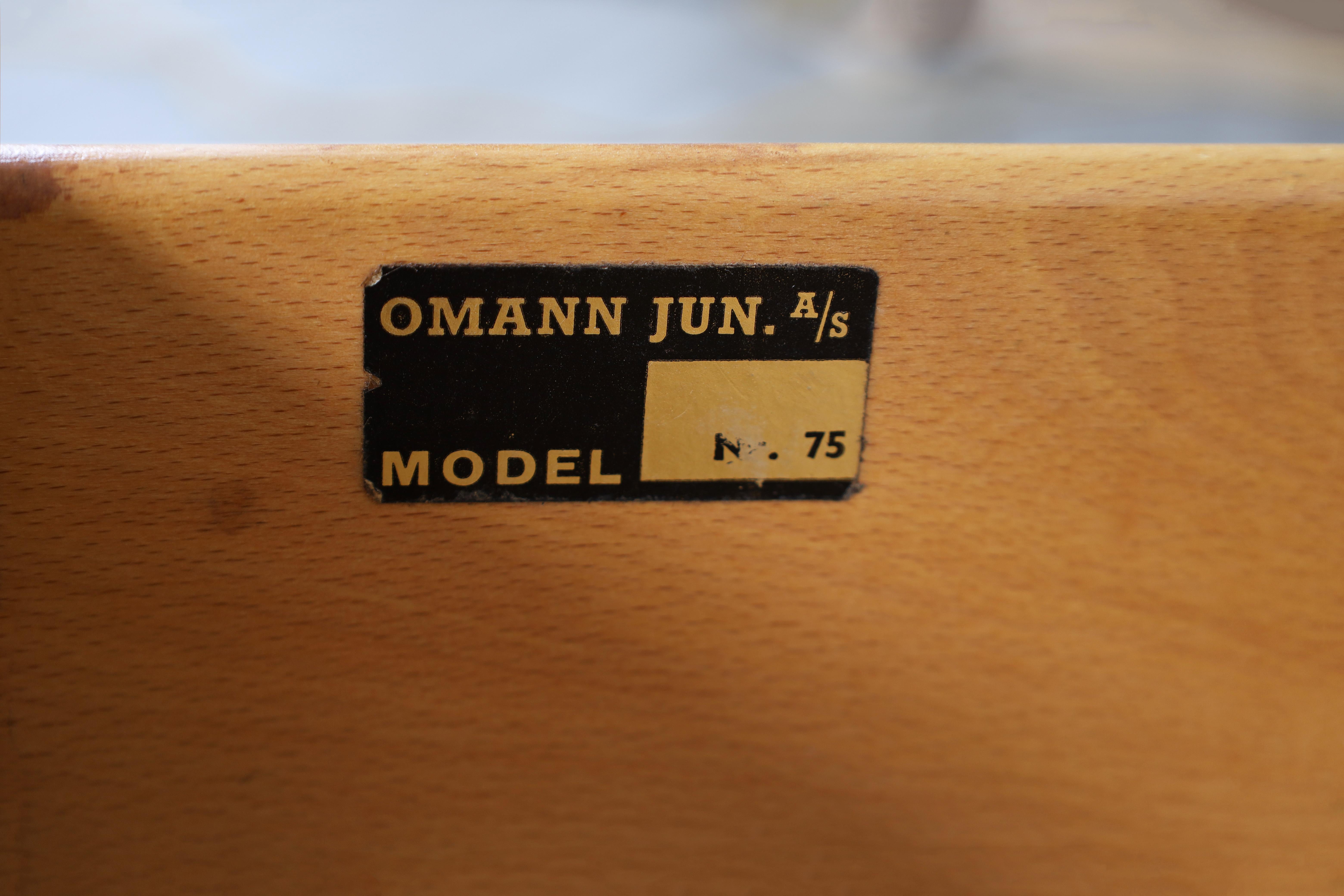 Danish Floating Top Teak Desk Model #75 by Gunni Omann 8