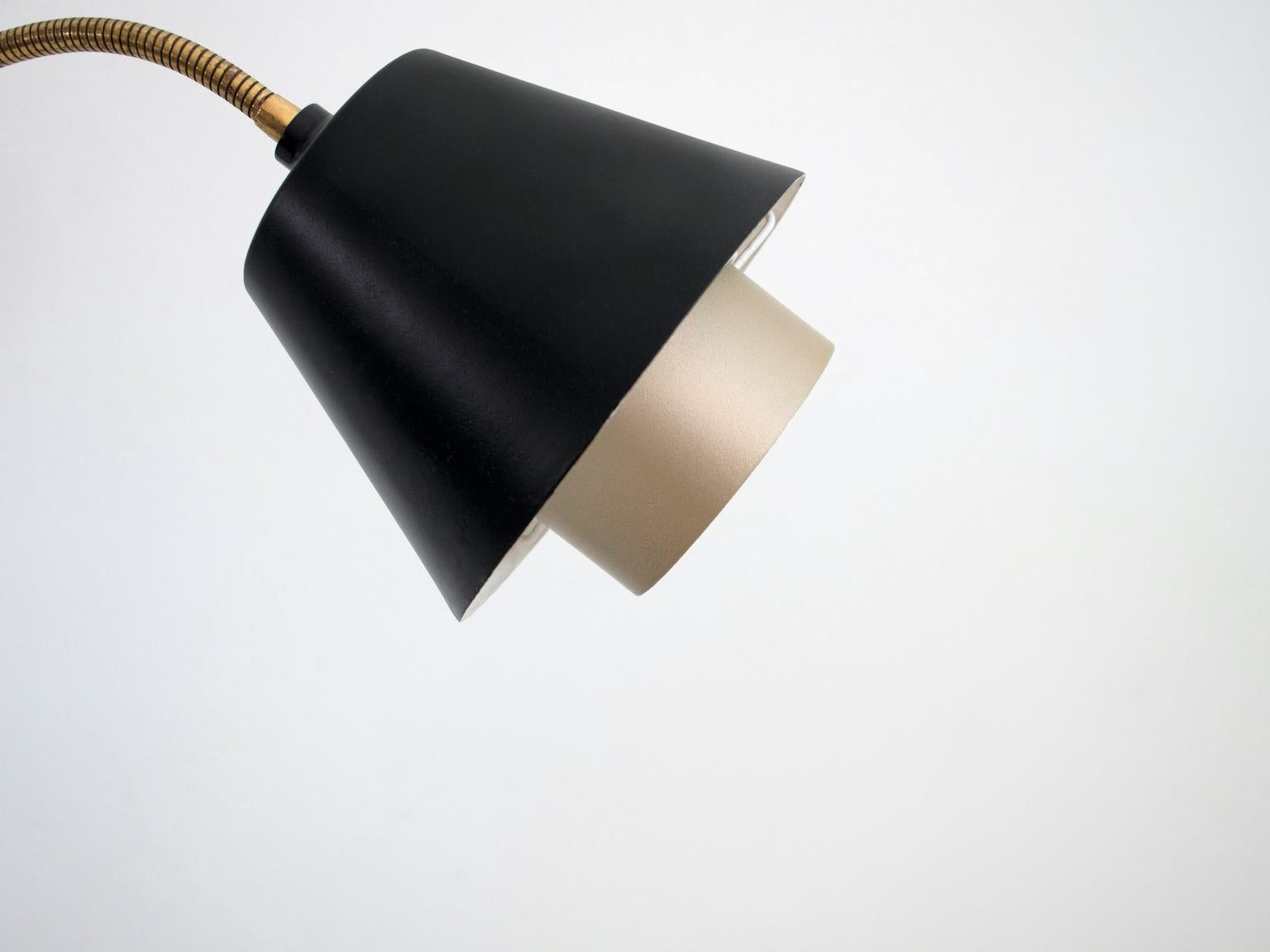 Metal Danish Floor Lamp with Two Adjustable Lights