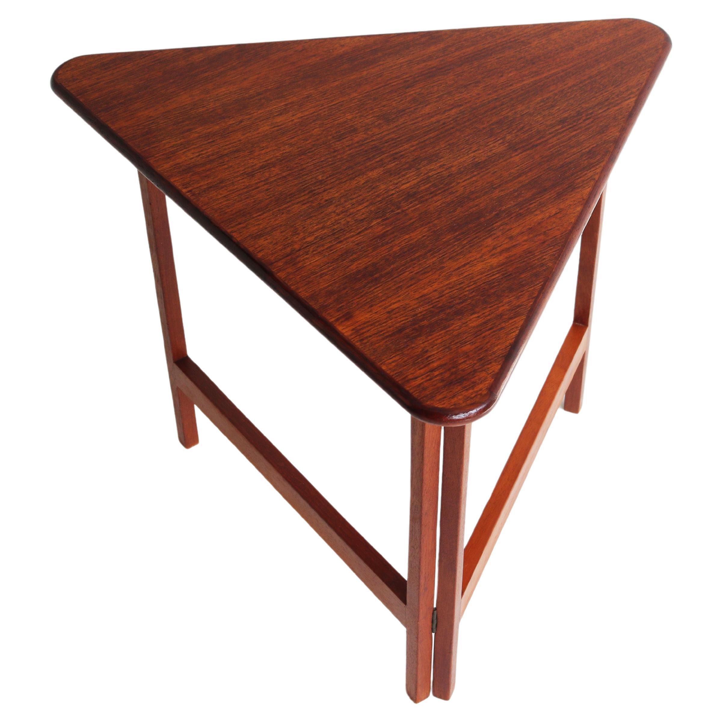 Danish Foldable Side Table in teak Designed by Illum Wikkelsø for CFC Silkeborg For Sale