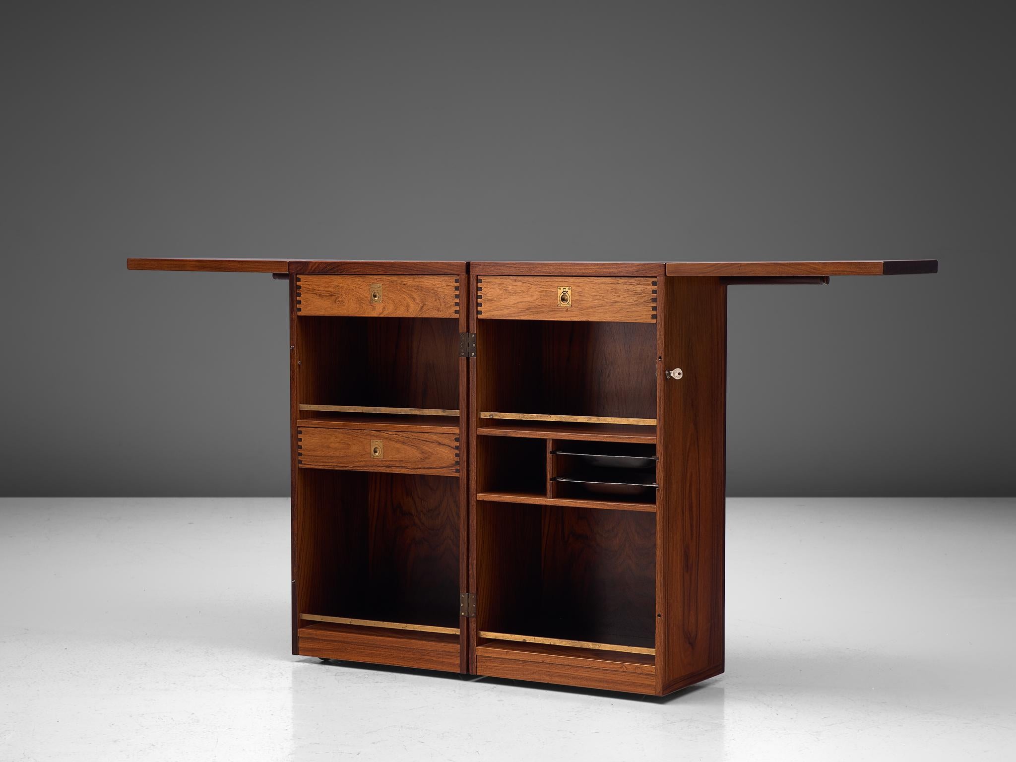 Scandinavian Modern Danish Folding Bar in Rosewood, 1970s