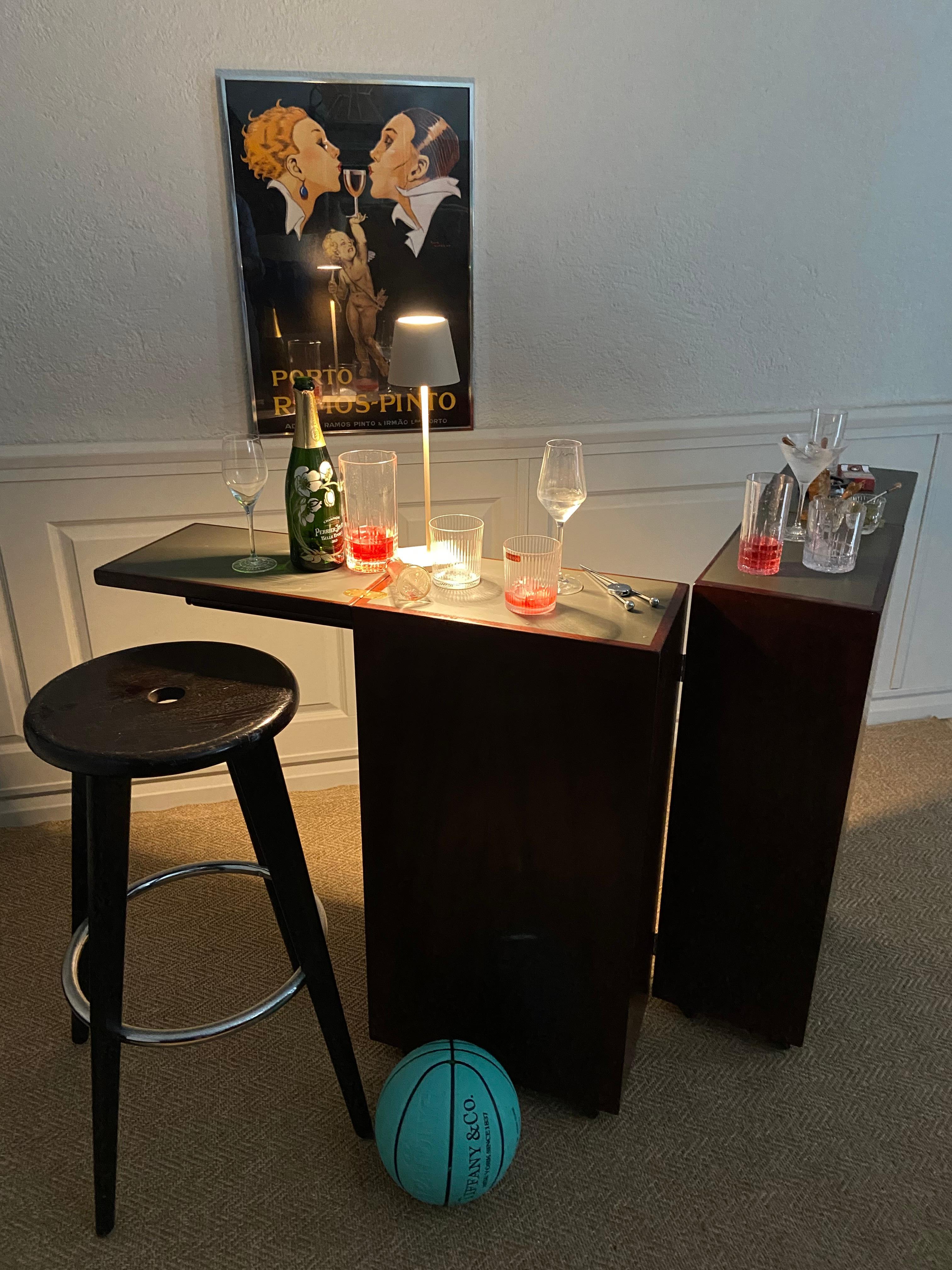 Bar pliant danois avec meuble rotatif de Reno Wahl pour Drylund, années 1960 en vente 5