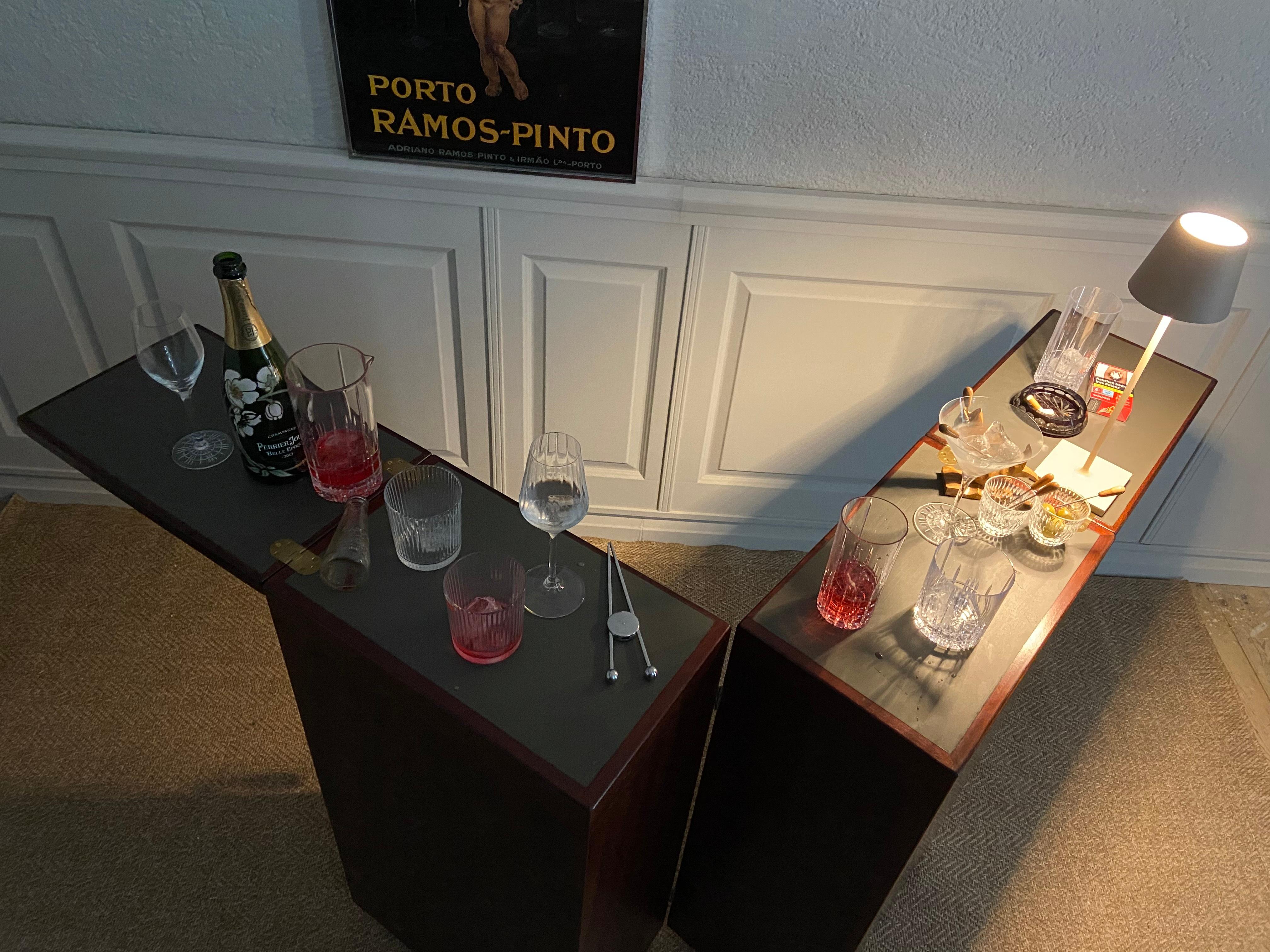 Bar pliant danois avec meuble rotatif de Reno Wahl pour Drylund, années 1960 en vente 6
