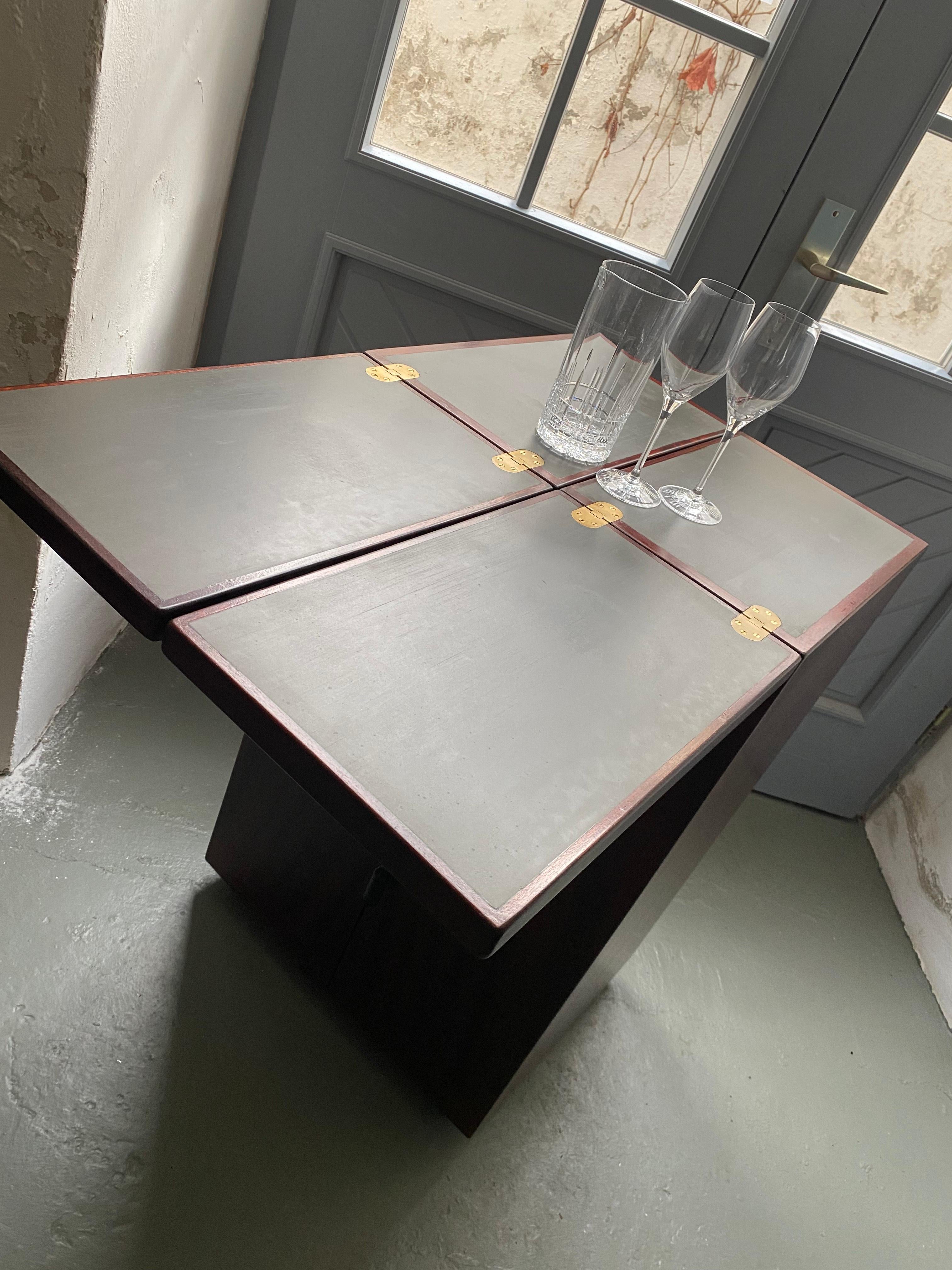 Bar pliant danois avec meuble rotatif de Reno Wahl pour Drylund, années 1960 en vente 9
