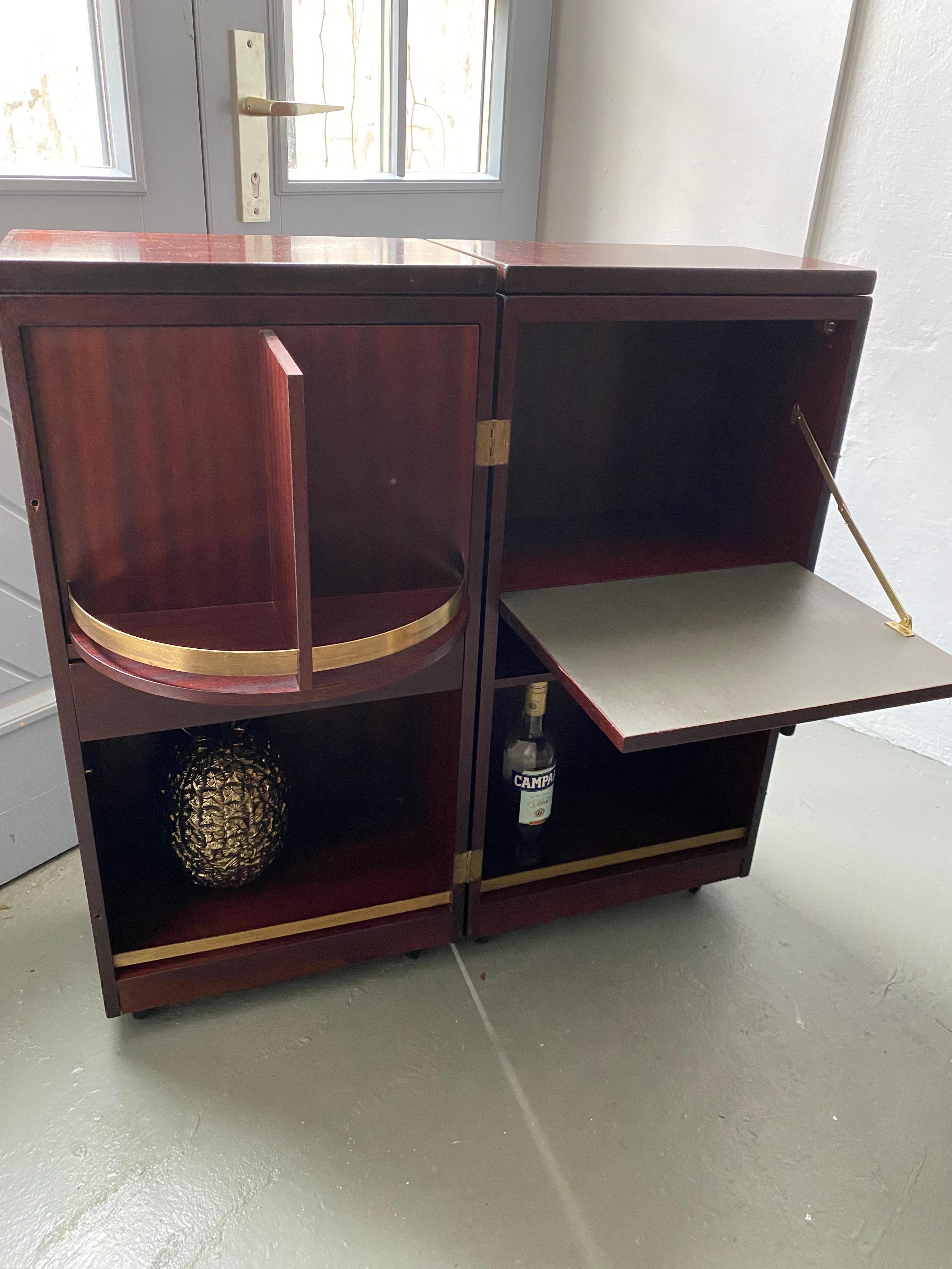 Bar pliant danois avec meuble rotatif de Reno Wahl pour Drylund, années 1960 en vente 10