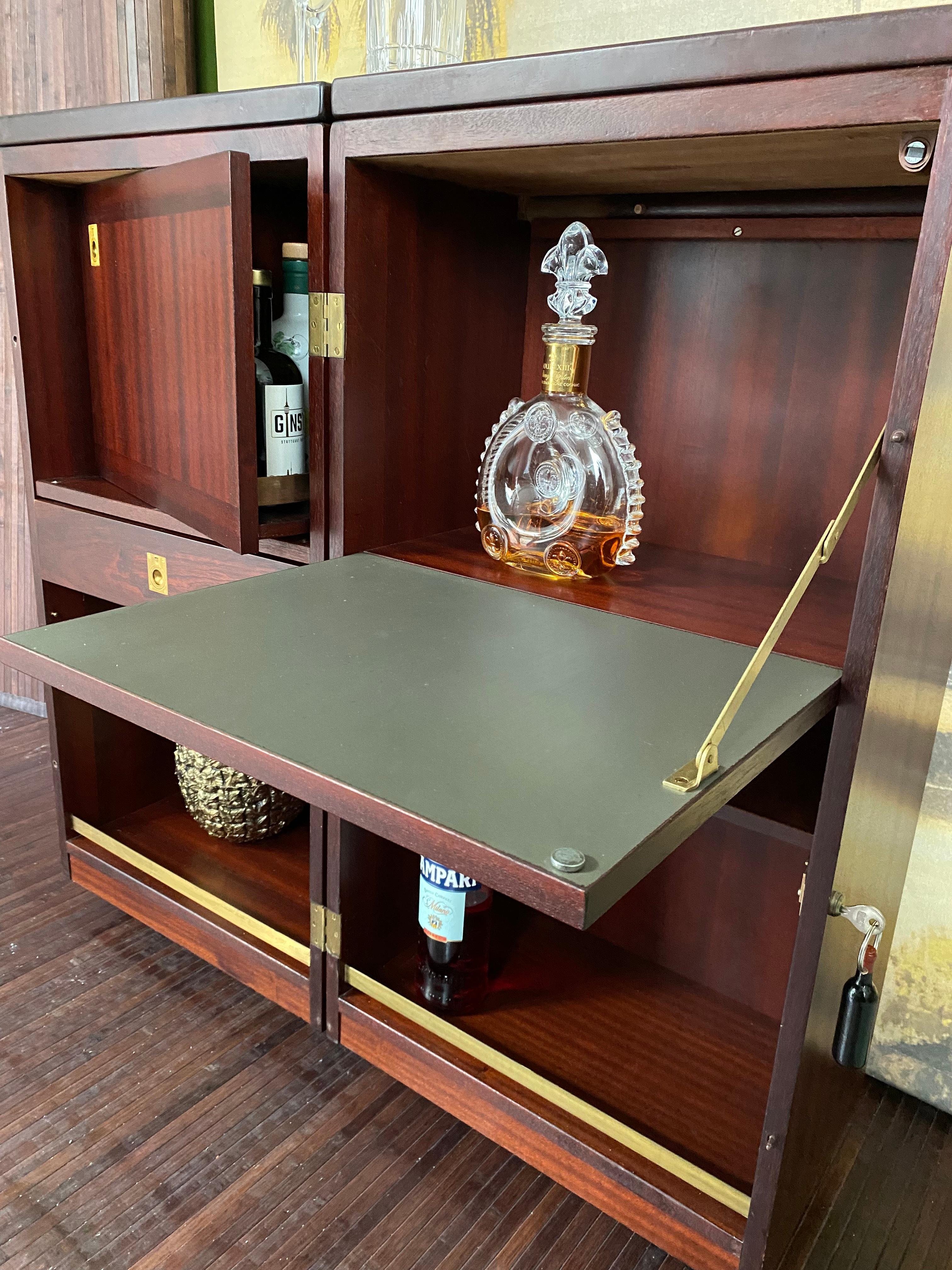 Danois Bar pliant danois avec meuble rotatif de Reno Wahl pour Drylund, années 1960 en vente