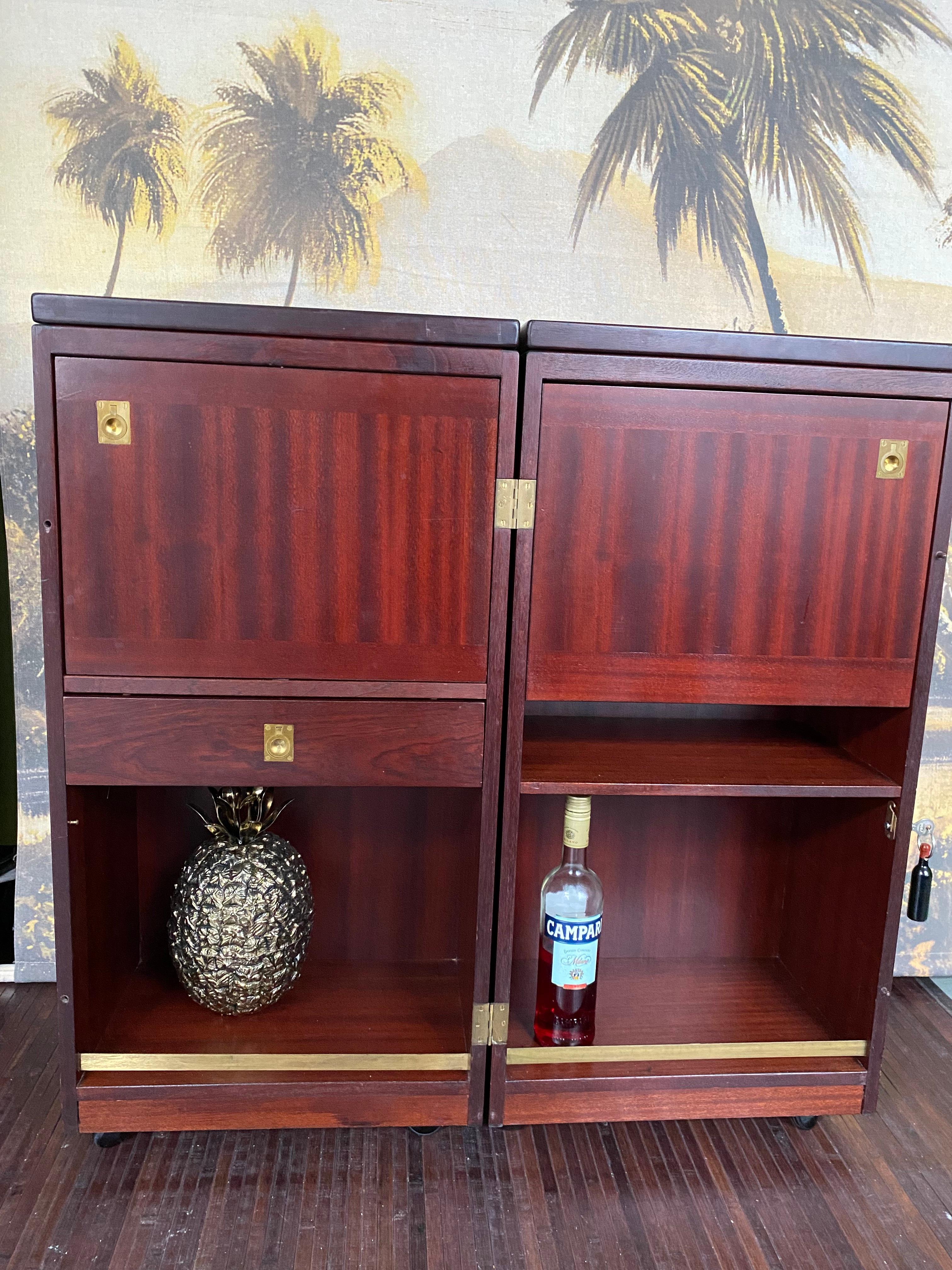 Milieu du XXe siècle Bar pliant danois avec meuble rotatif de Reno Wahl pour Drylund, années 1960 en vente