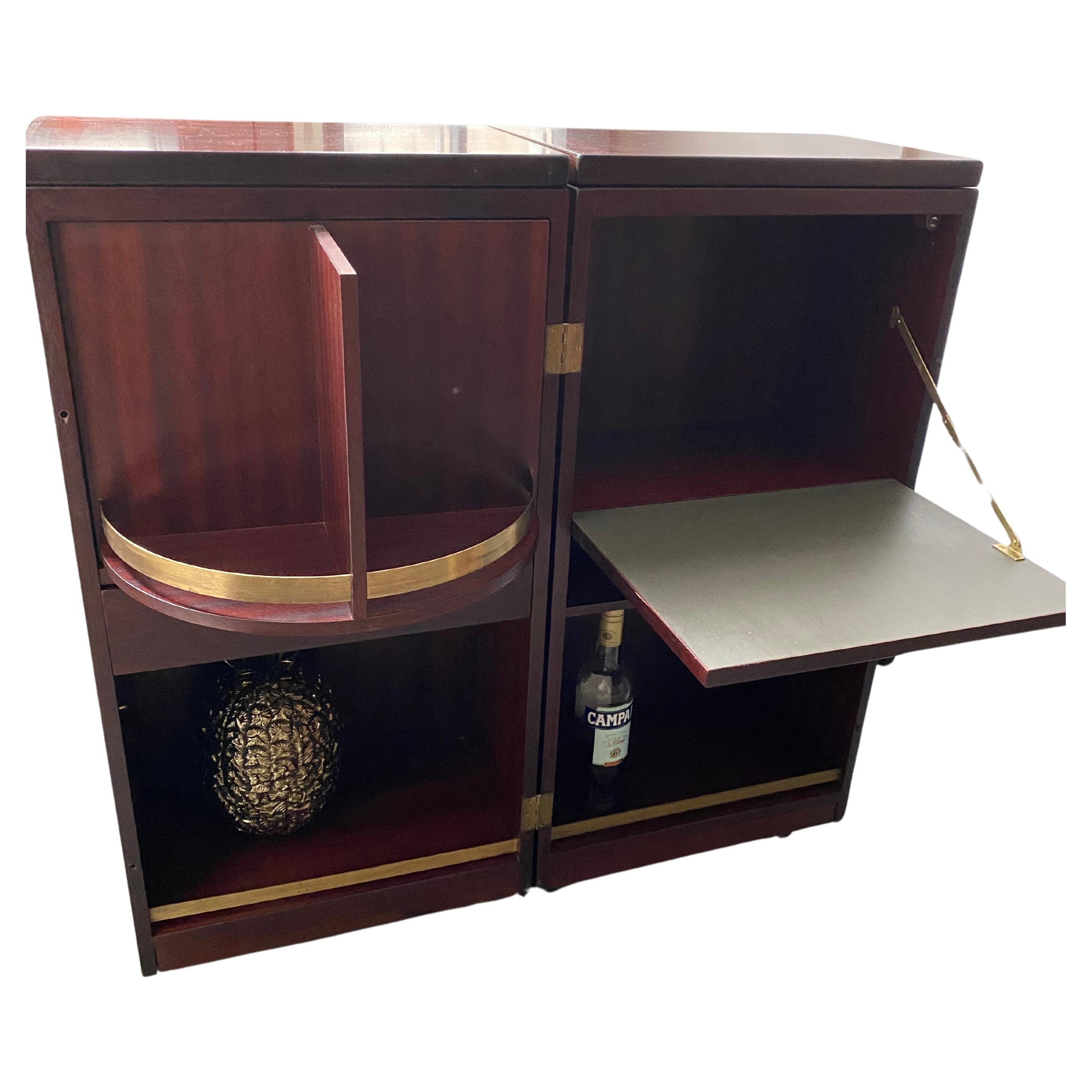 Bar pliant danois avec meuble rotatif de Reno Wahl pour Drylund, années 1960 en vente