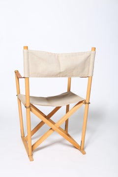 Danish Folding Campaign Chairs Model Mk 16, a Set of Six by Mogens Koch
