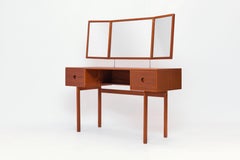 Danish Folding Mirror Vanity / Dressing Table by Kai Kristiansen, A. Kjersgaard