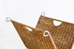 Danish Folding Paper and Metal Magazine Rack, 1960s