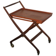 Danish Folding Teak Bar Cart, circa 1965