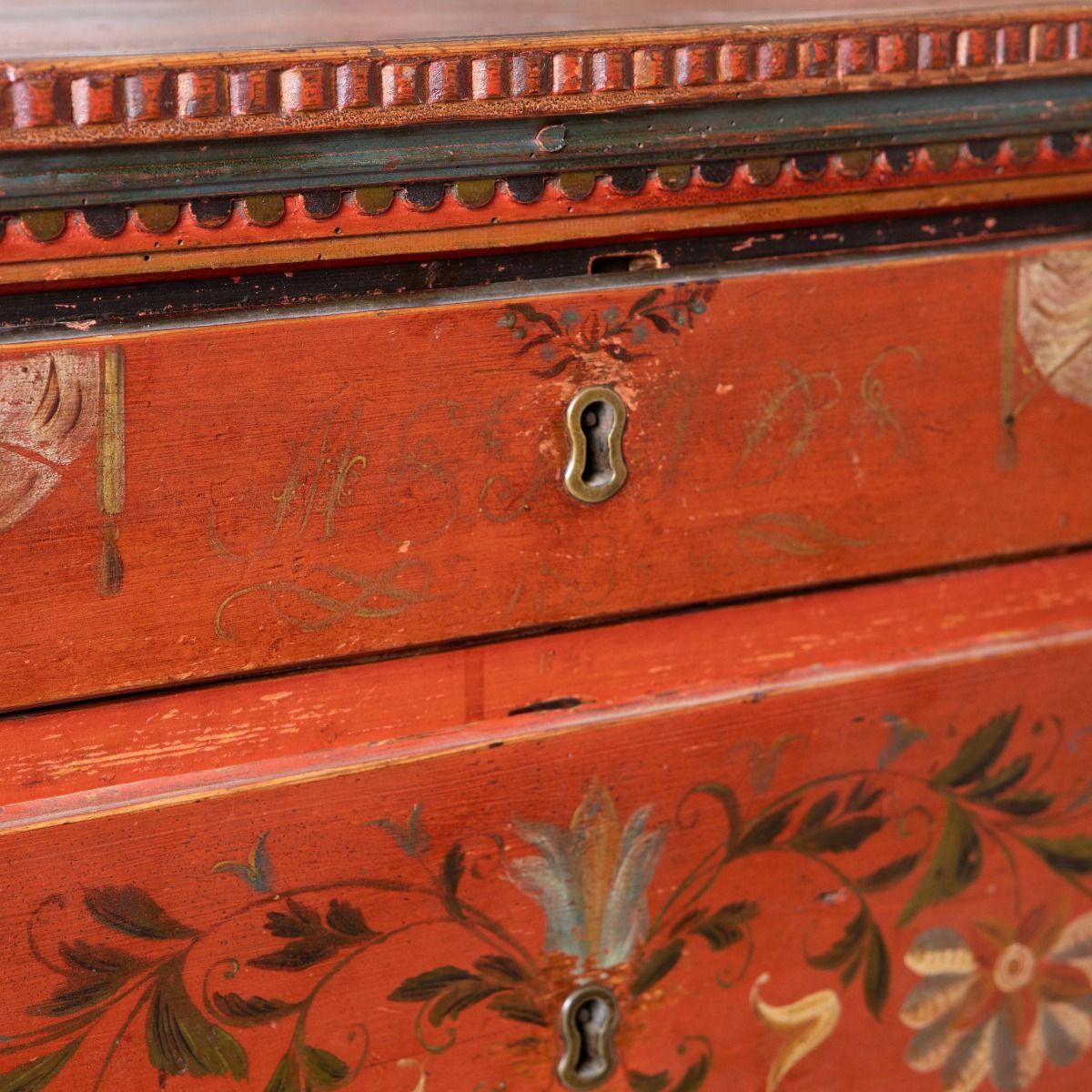 Commode d'art populaire danois avec peinture originale de Niels P. Dyhr en vente 5