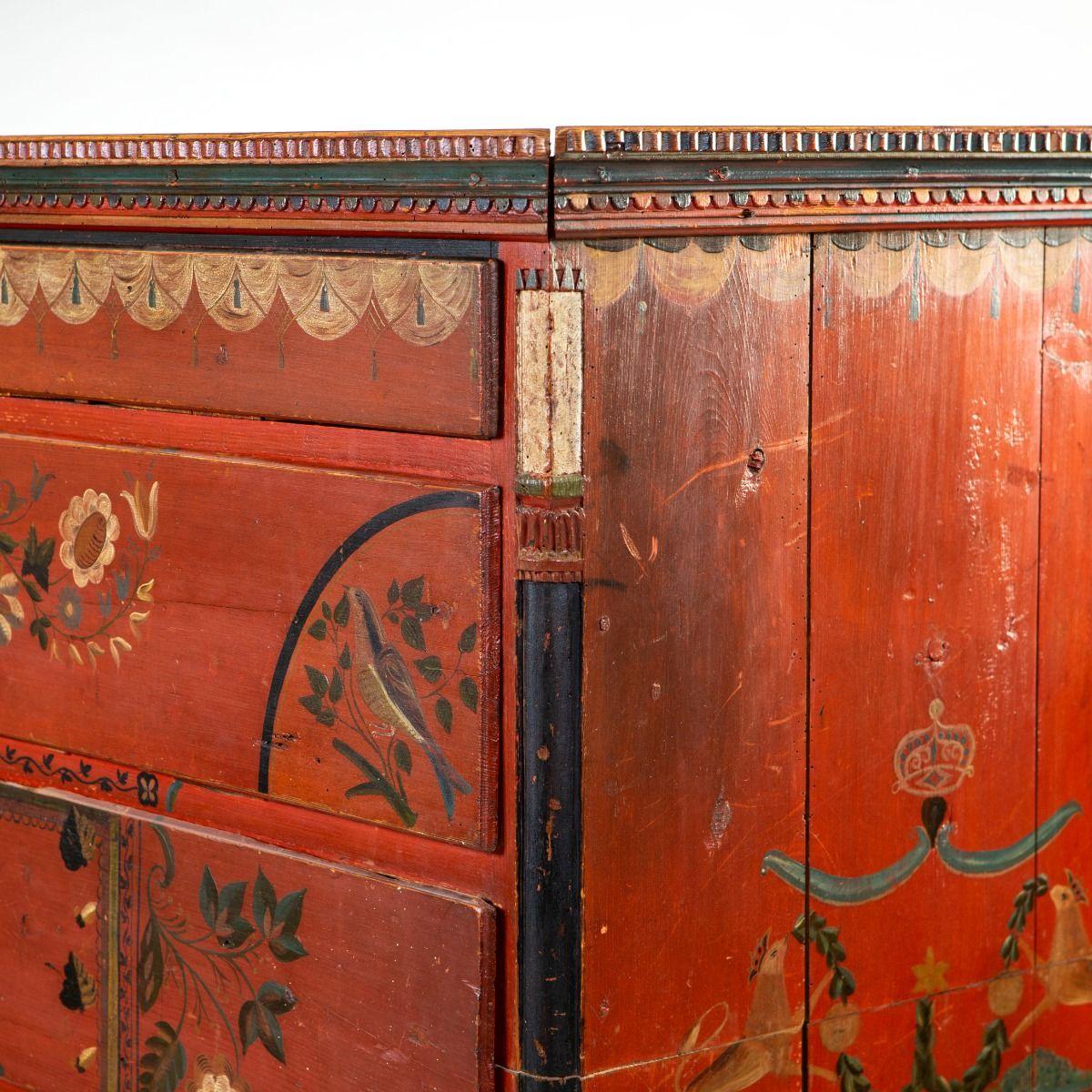 Commode d'art populaire danois avec peinture originale de Niels P. Dyhr en vente 7