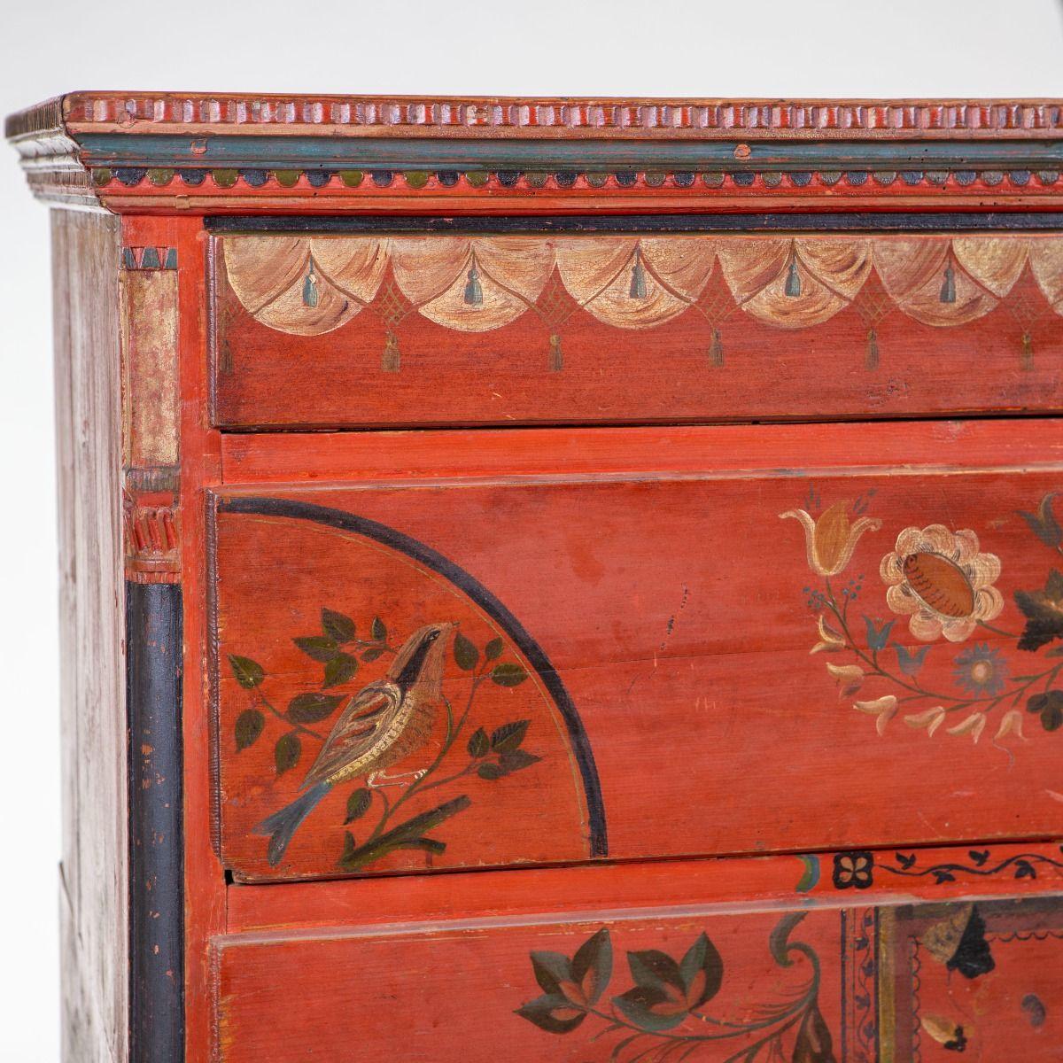 XIXe siècle Commode d'art populaire danois avec peinture originale de Niels P. Dyhr en vente