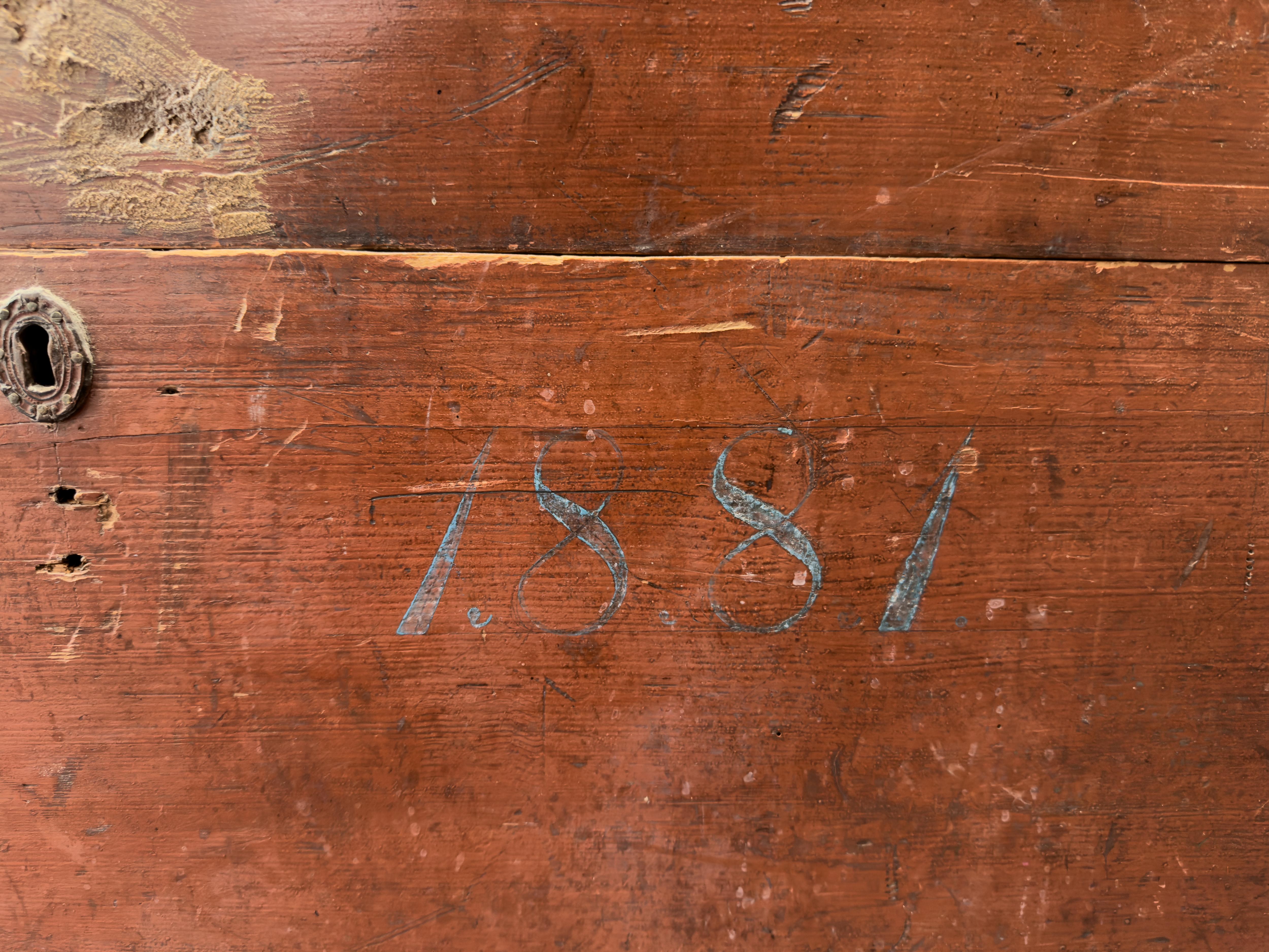 Danish Folk Pine Chest For Sale 4