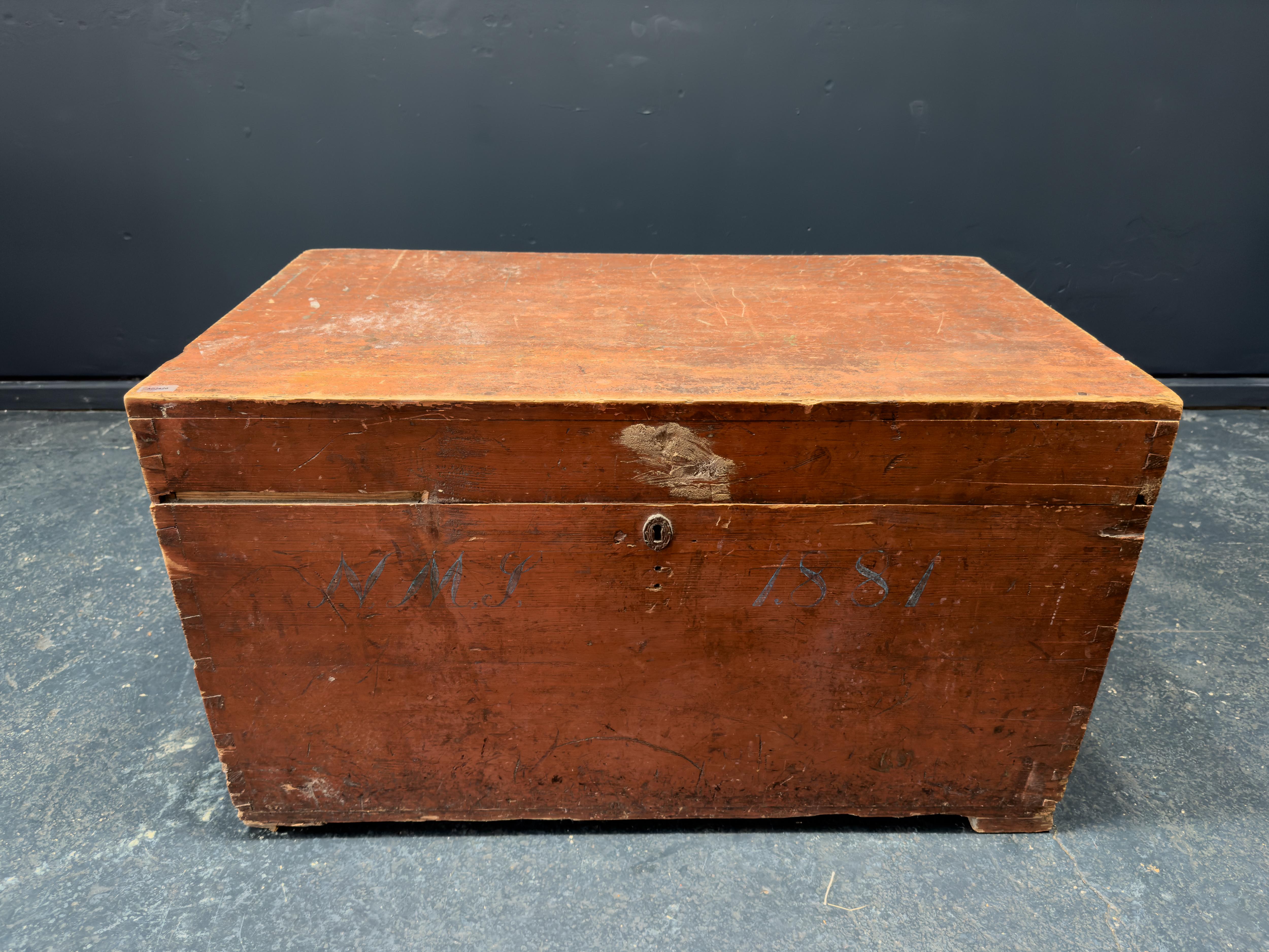 Danish Folk Pine Chest For Sale 1